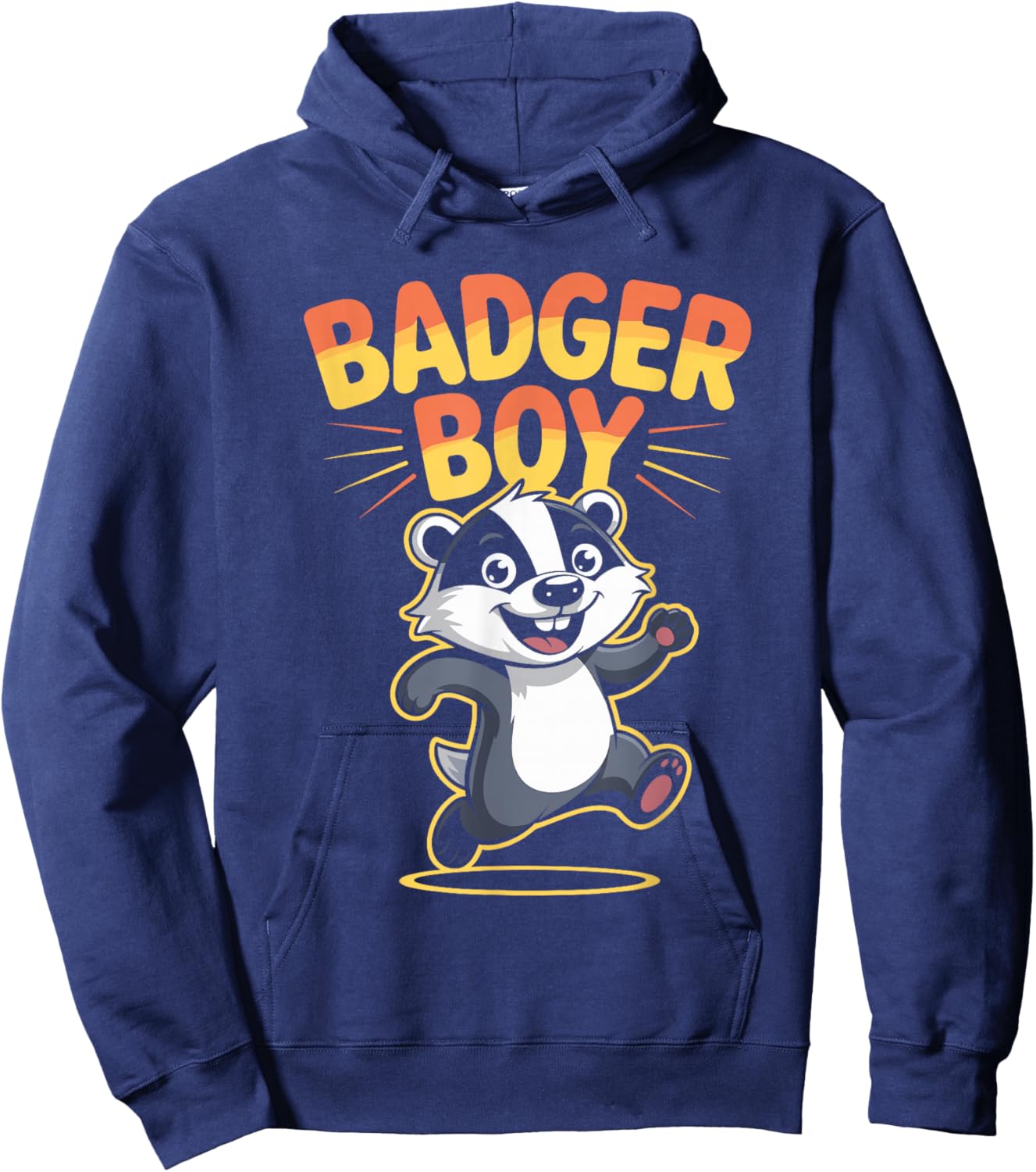 Badger Boy Cute Cartoon Forest Animal Wildlife Hoodie - Hoodie | Navy