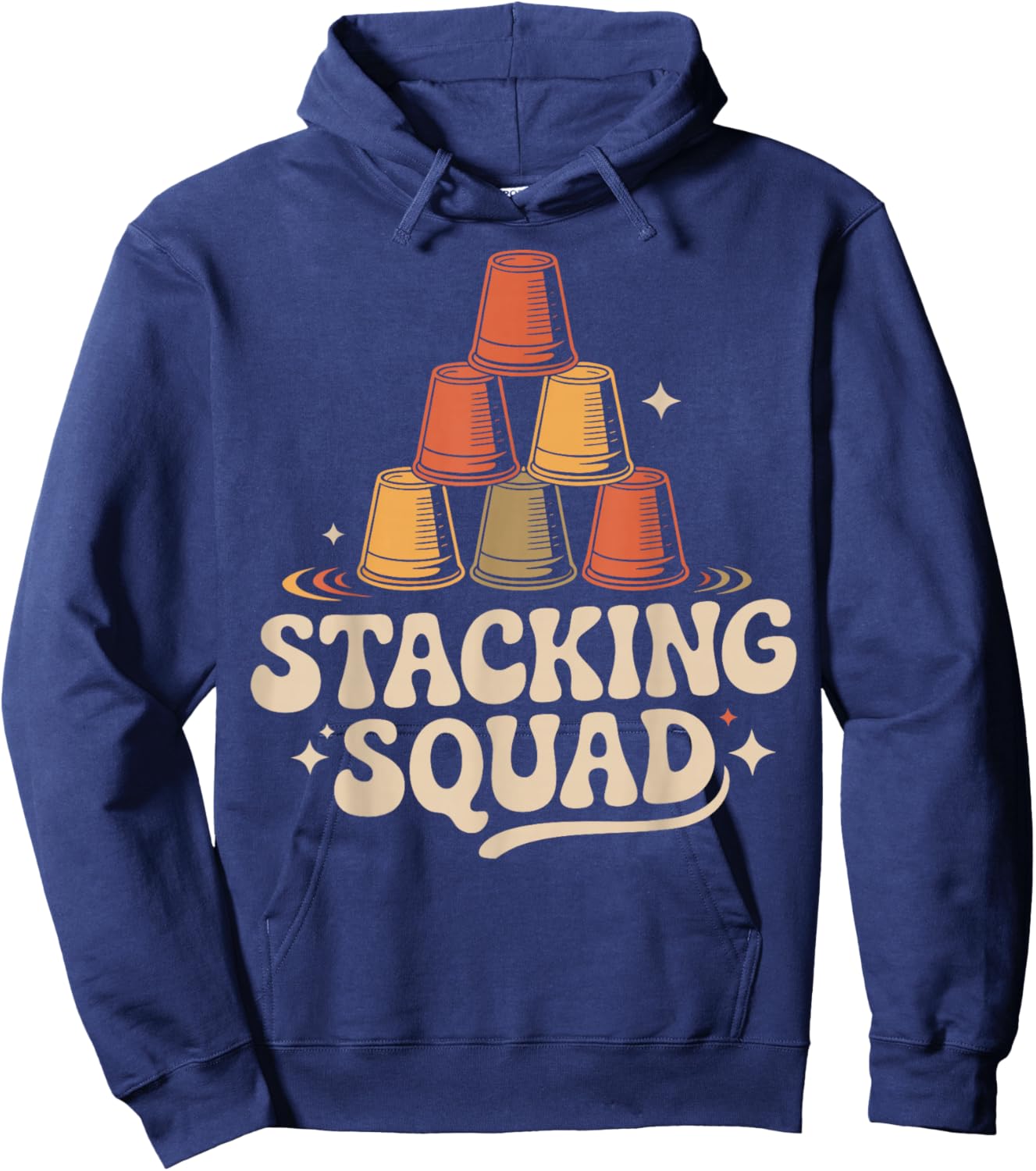 Retro Sport Stacking Speed Stacking Cup Stacker Hoodie - Hoodie | Navy