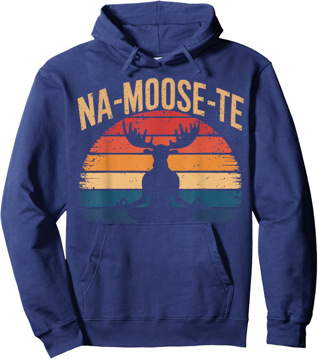 Na-Moose-Te Yoga Funny Moose Hoodie - Hoodie | Navy
