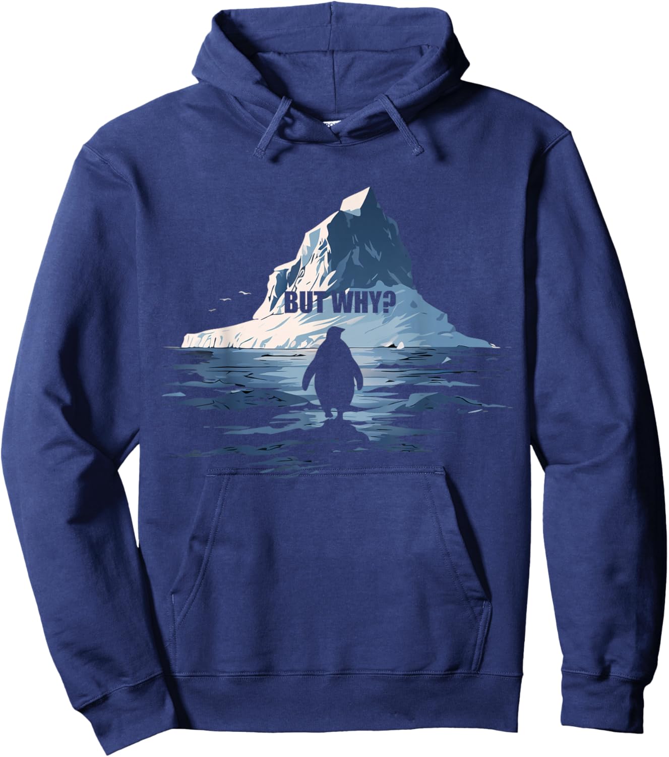 Penguin But Why Meme Berg Heading Hoodie - Hoodie | Navy