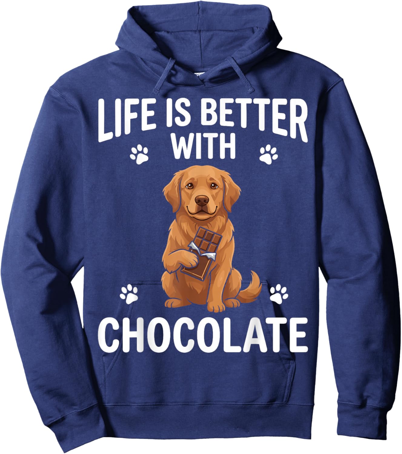Life is Better with Chocolate Dog Quote Design Hoodie - Hoodie | Navy