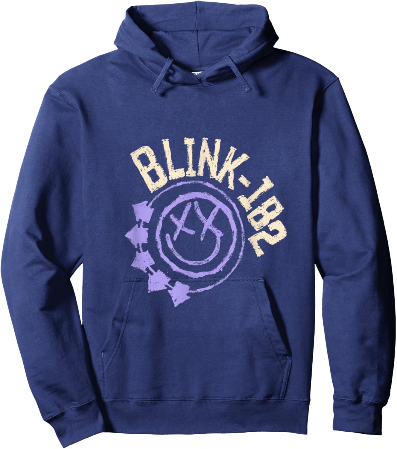 Official Blink-182 Purple Smiley Logo Hoodie - Hoodie | Navy