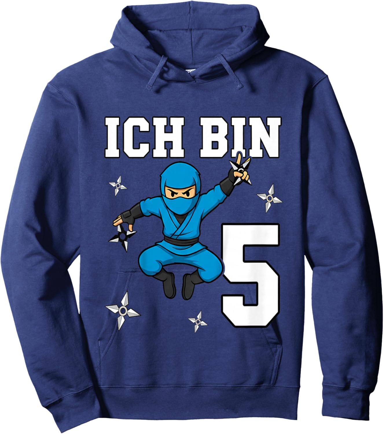Ich Bin 5 Ninja Geburtstag 5 Jahre Junge Karate Hoodie - Hoodie | Navy