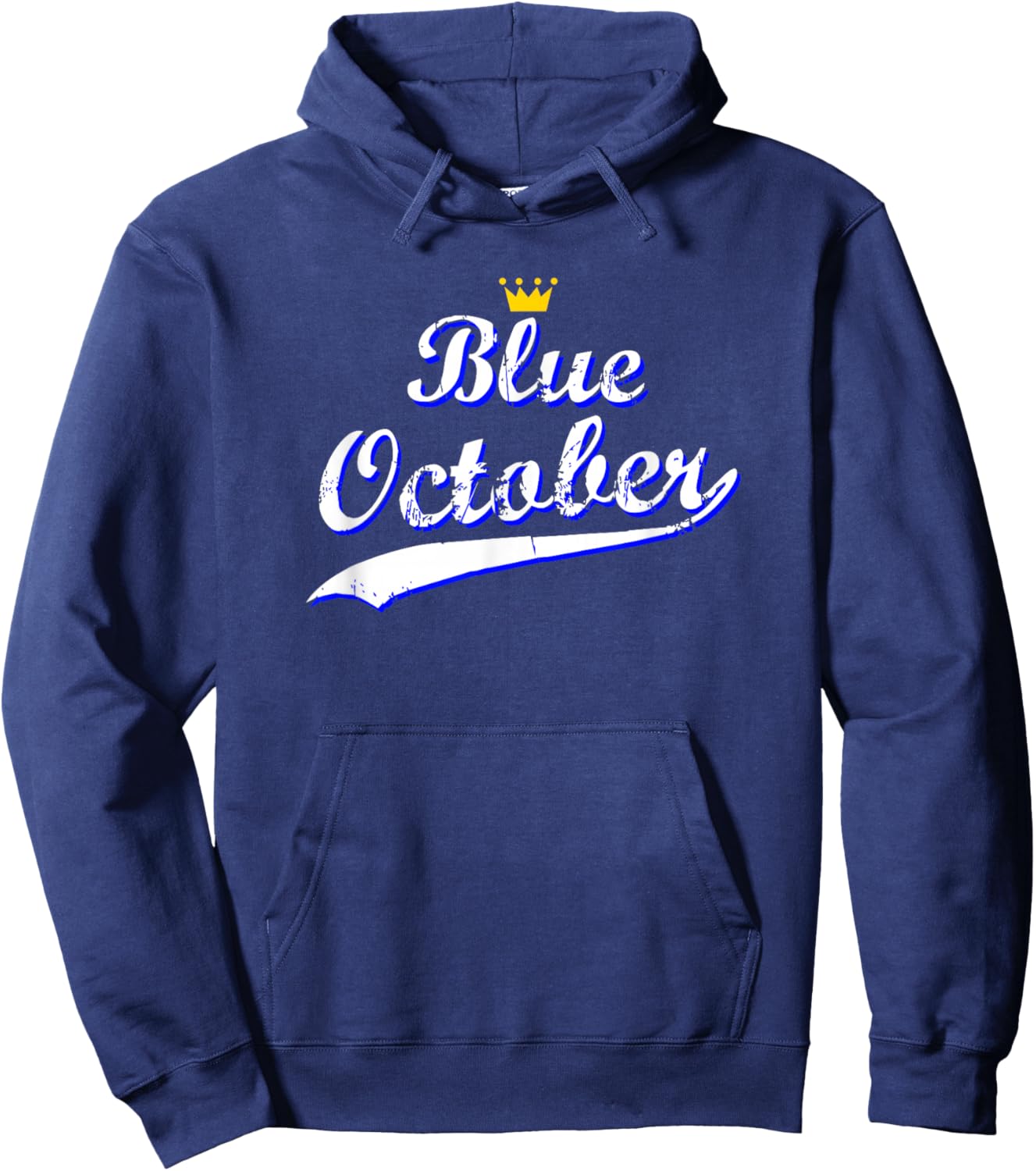 Blue October Retro Script Design Hoodie - Hoodie | Navy