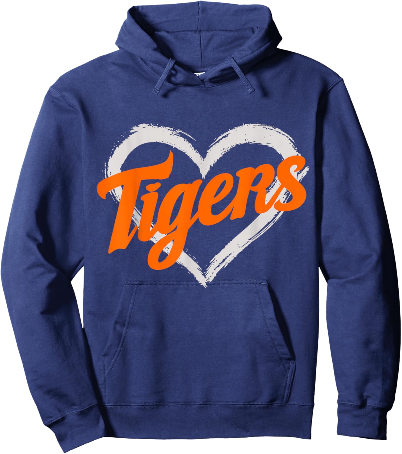 Vintage Tigers Heart Throwback Retro Hoodie - Hoodie | Navy