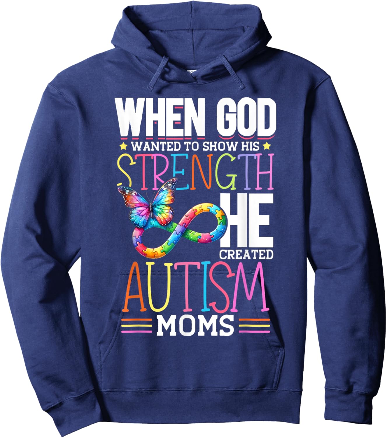 Autism Awareness Month & Mom Acceptance Autism Hoodie - Hoodie | Navy