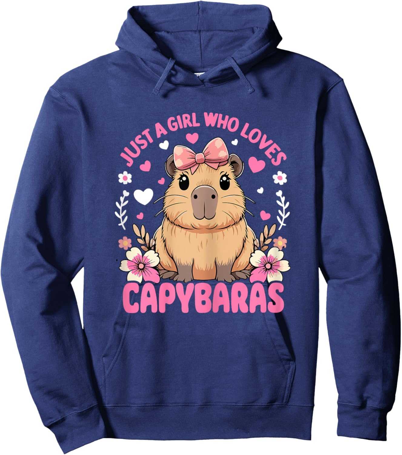 Just a Girl Who Loves Capybaras Graphic Hoodie - Hoodie | Navy