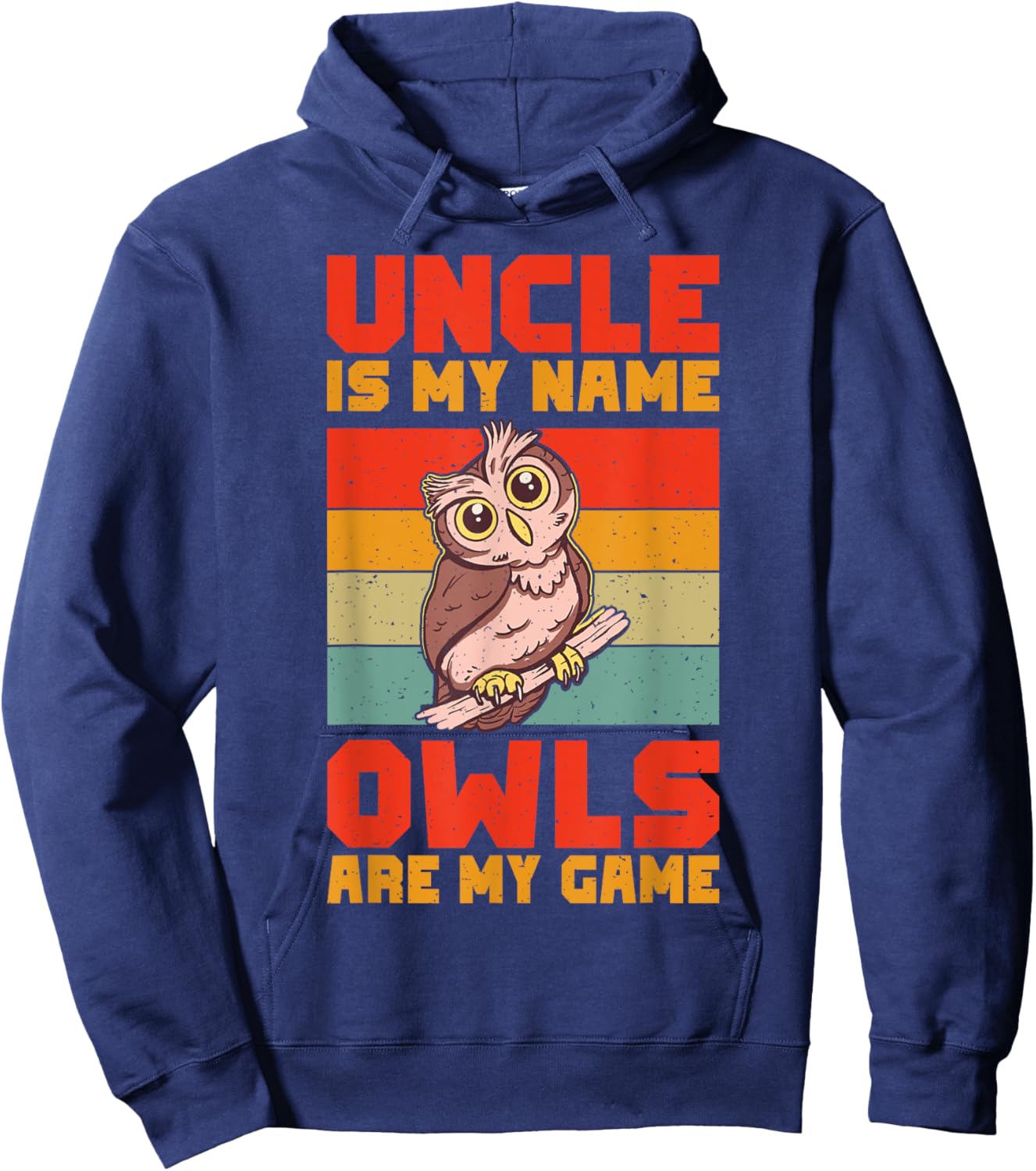 Uncle is my Name Owls are my Game Owl Hoodie - Hoodie | Navy