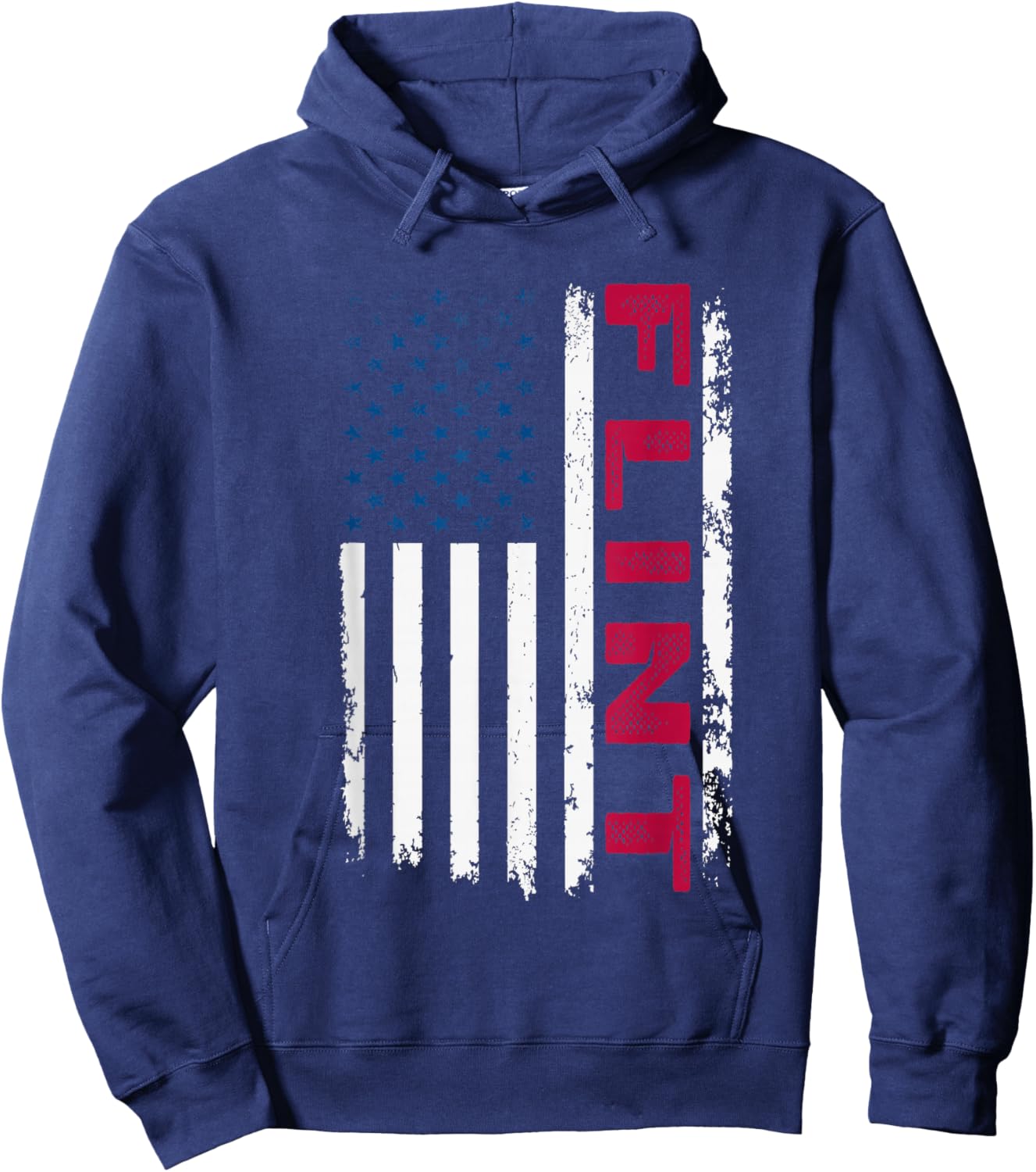 Flint USA Flag Lover Patriotic American Flint Hoodie - Hoodie | Navy