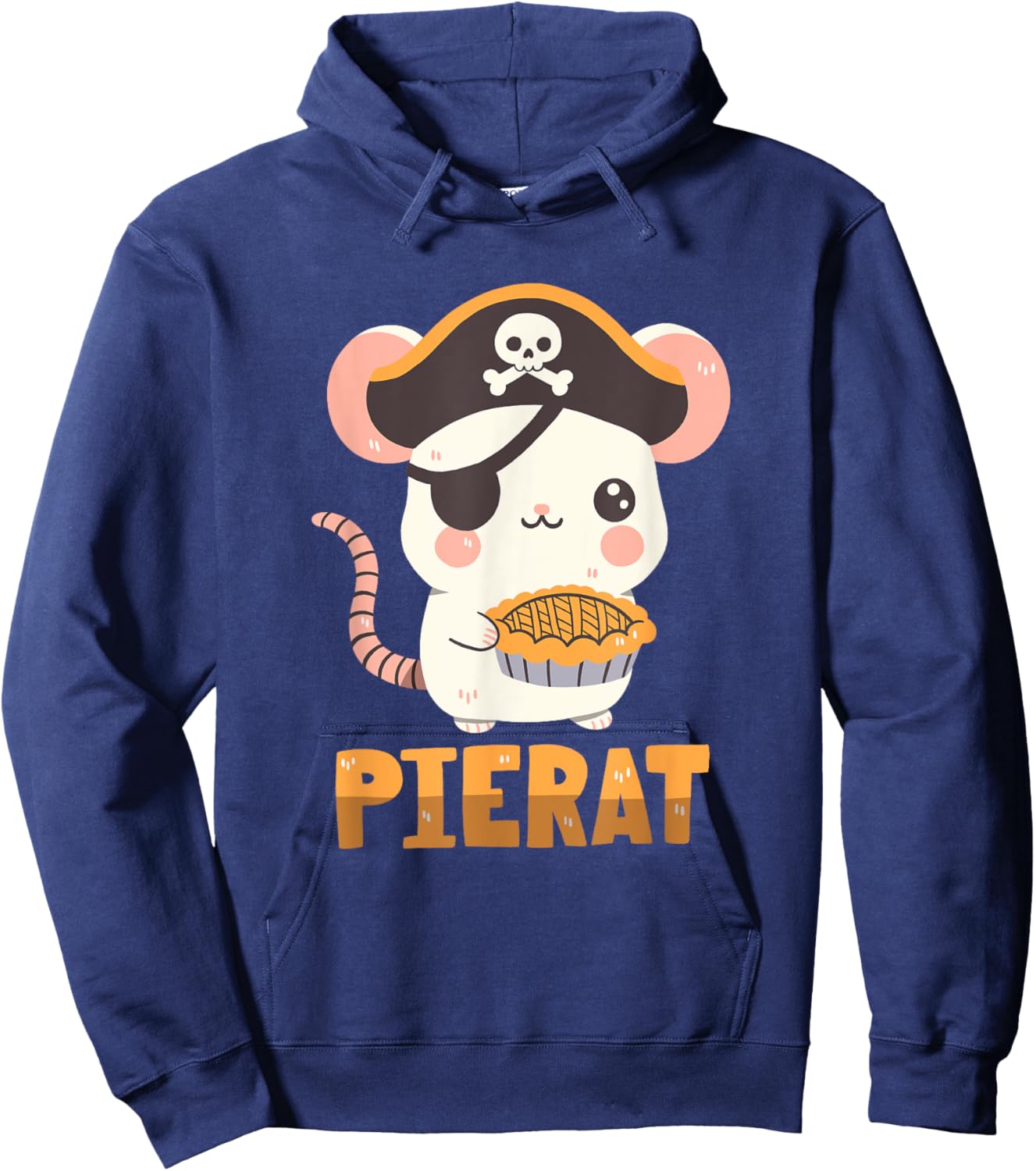Pirate Rat With A Pie Hoodie - Hoodie | Navy