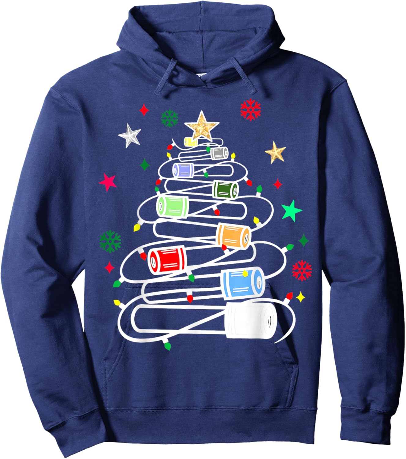 Chemistry Lab Scientist Phlebotomist Christmas Test Tubes Christmas Tree for Medical Professionals, Science Enthusiasts, Lab Technicians, -Adults, Black, Small, Short Sleeve, Winter Hoodie - Hoodie | Navy