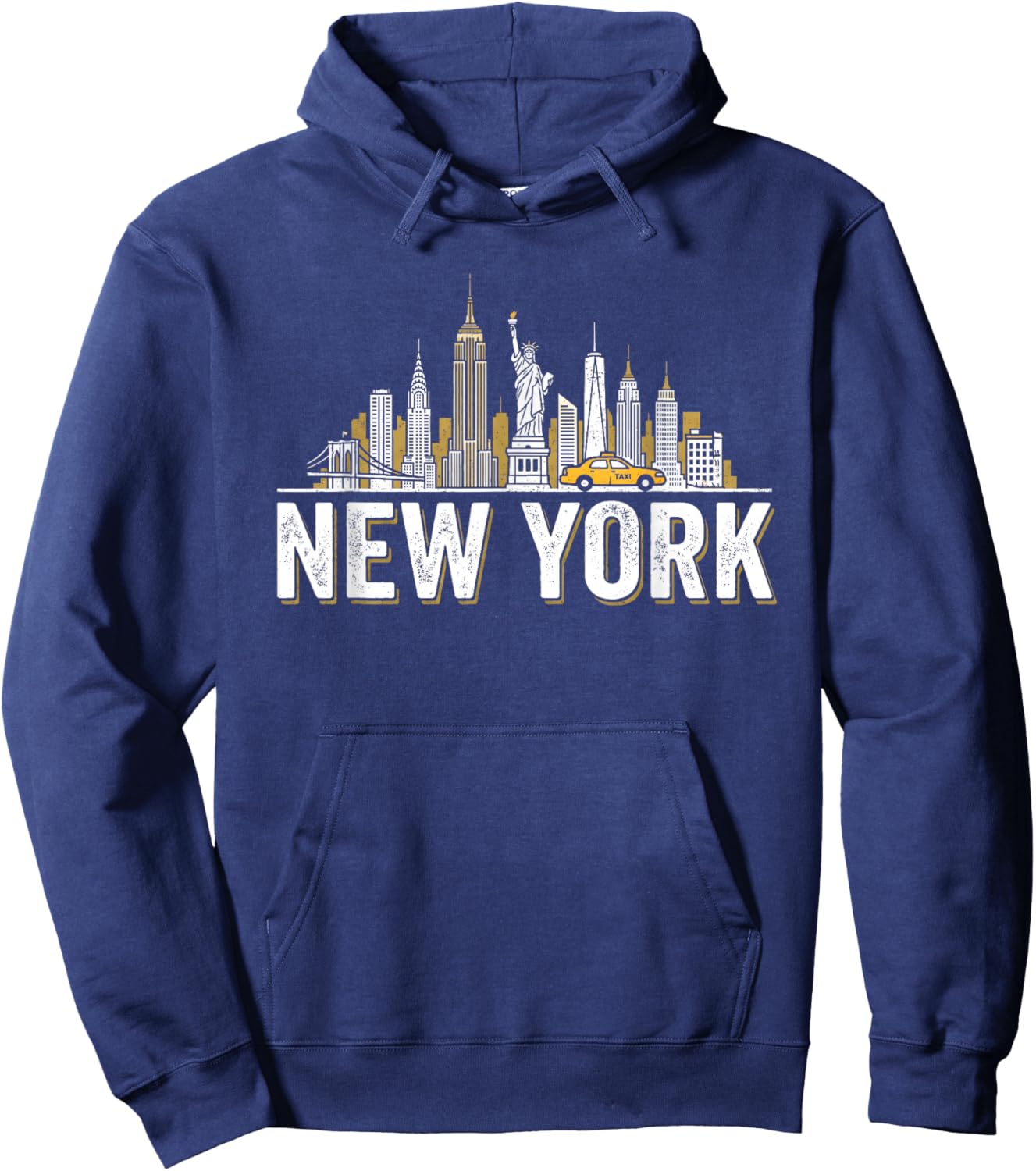 New York with Skyline Design Apparel Hoodie - Hoodie | Navy