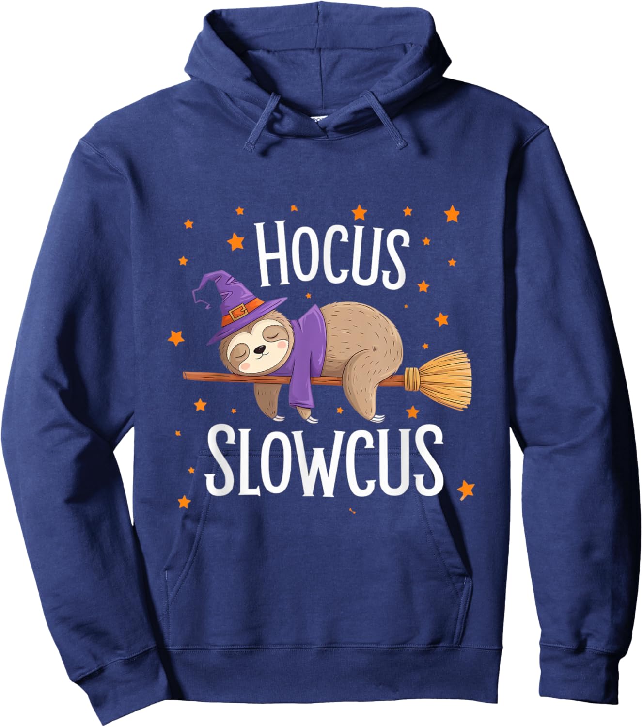 Hocus Slowcus Cute Funny Sloth Halloween 2024 Hoodie - Hoodie | Navy
