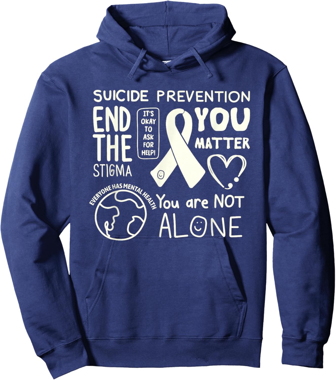 Original Happiness Project Sucide Prevention Hoodie - Hoodie | Navy
