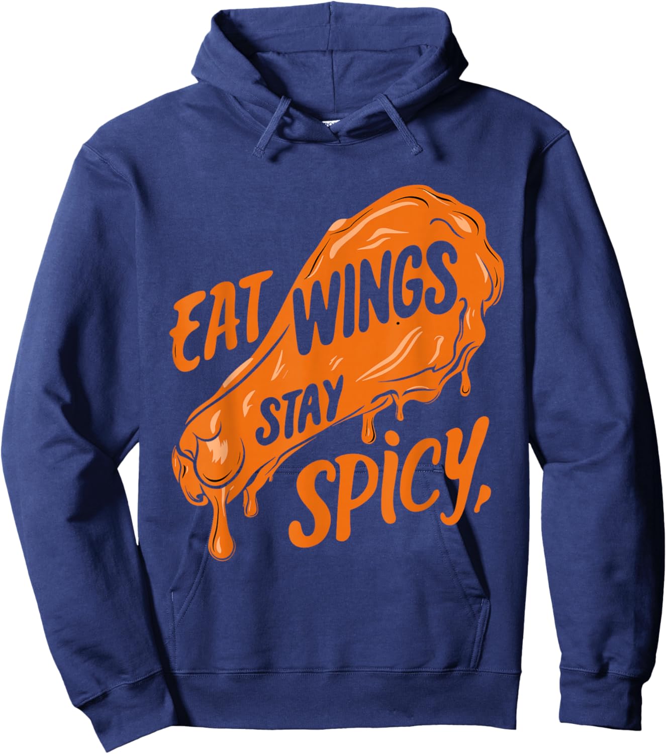 Chicken Wings Wing Hot Cooked Chicken Fast Food Hoodie - Hoodie | Navy