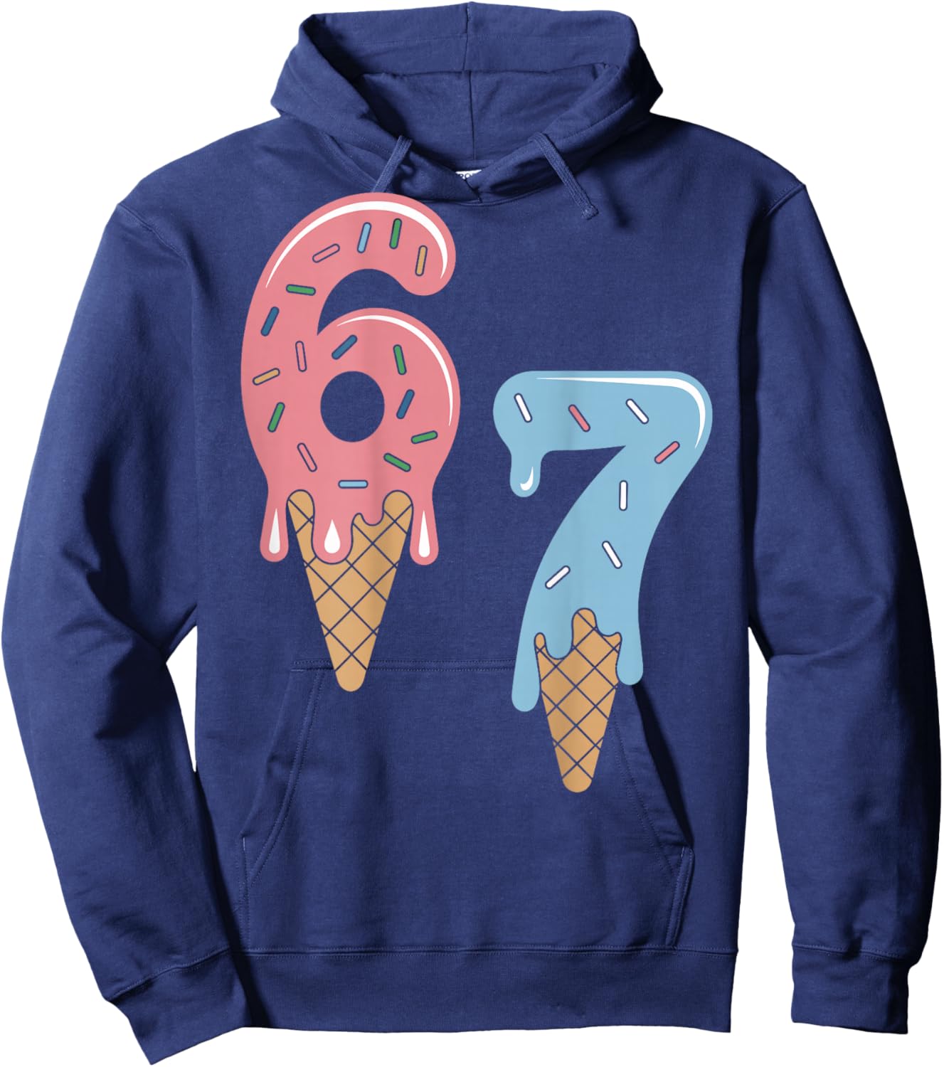 Funny Six Seven Meme 6 7 Shirt Retro Hoodie - Hoodie | Navy
