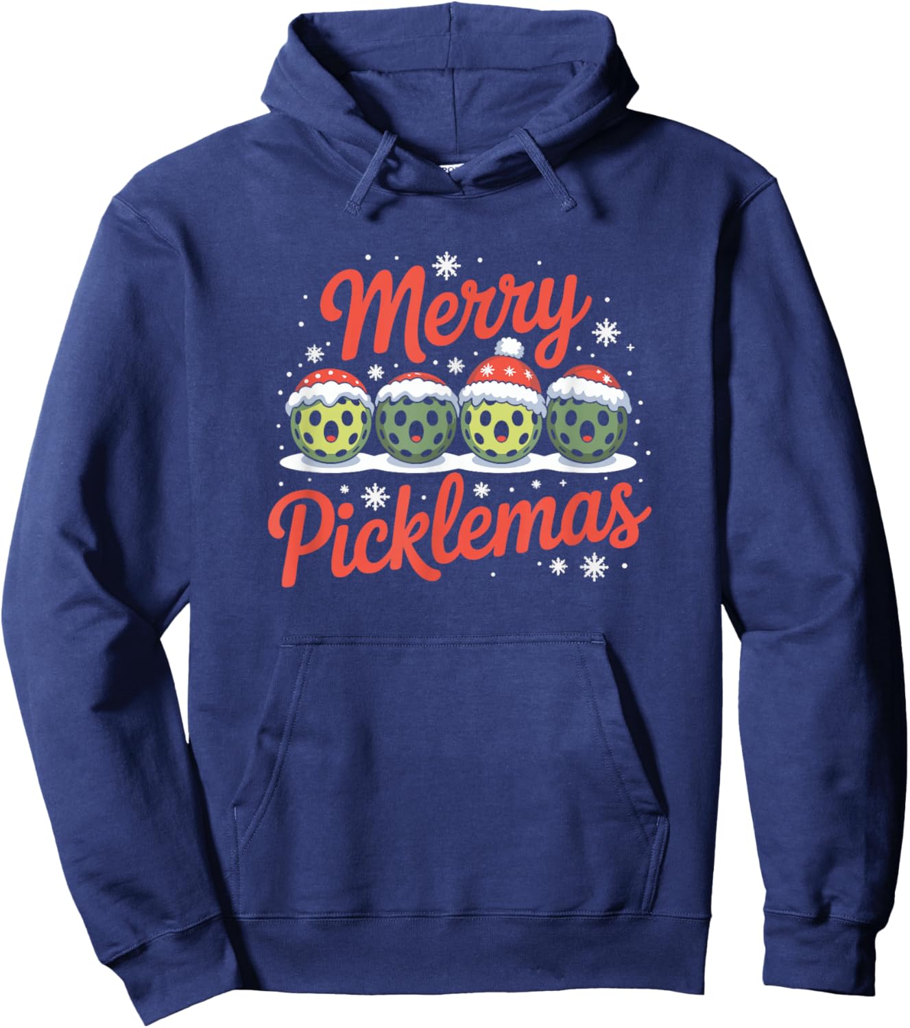 Merry Picklemas, Christmas Pickleball Lover Hoodie - Hoodie | Navy