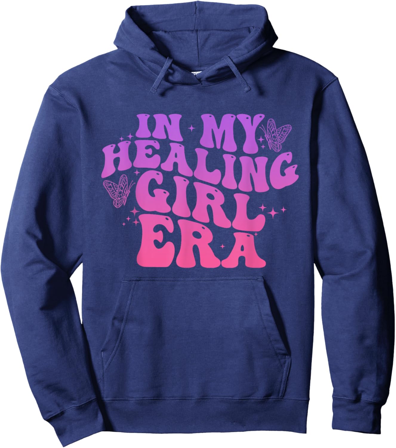 In My Healing Girl Era Design Hoodie - Hoodie | Navy