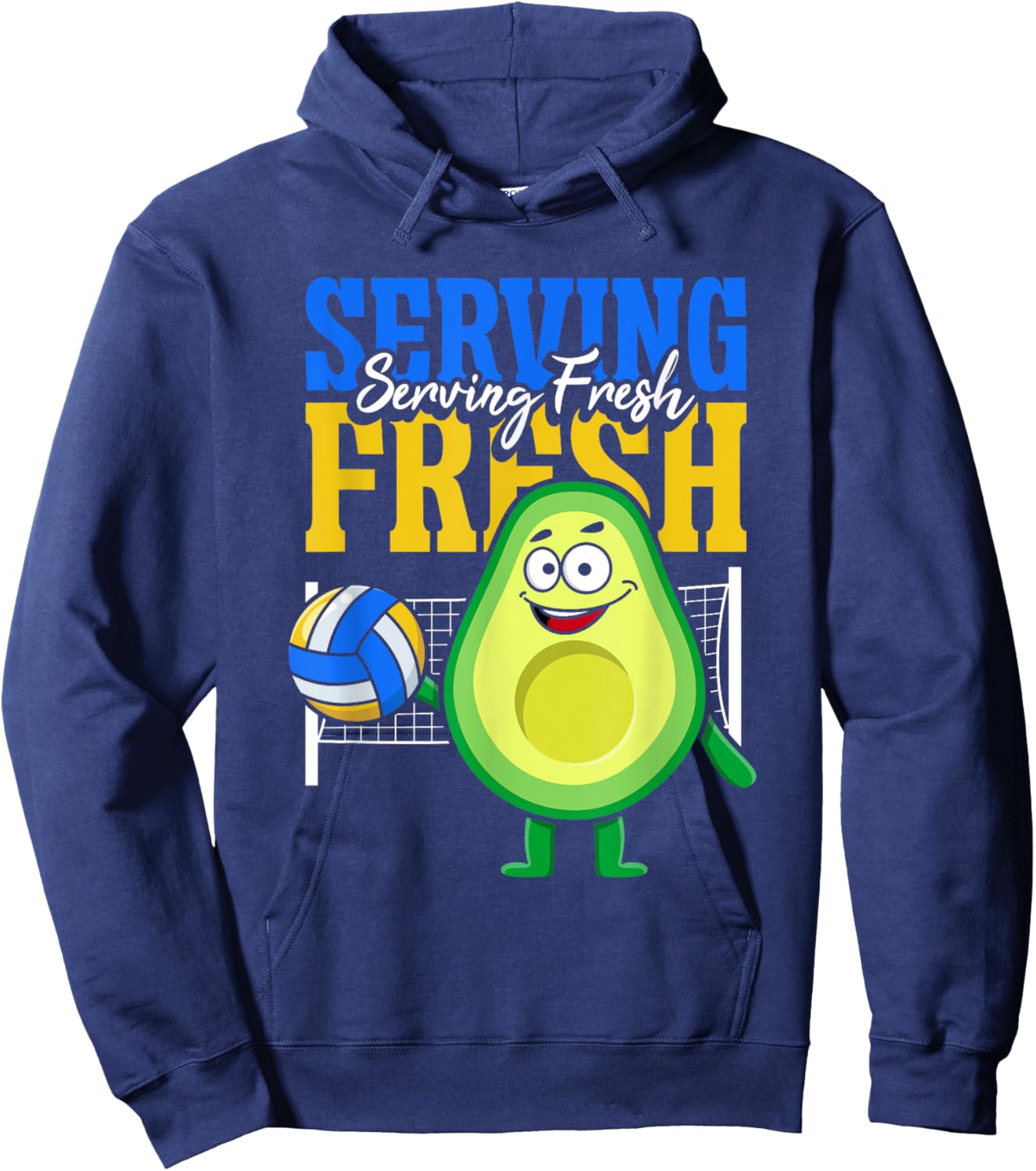 Avocado Volleyball Serving Fresh Hoodie - Hoodie | Navy