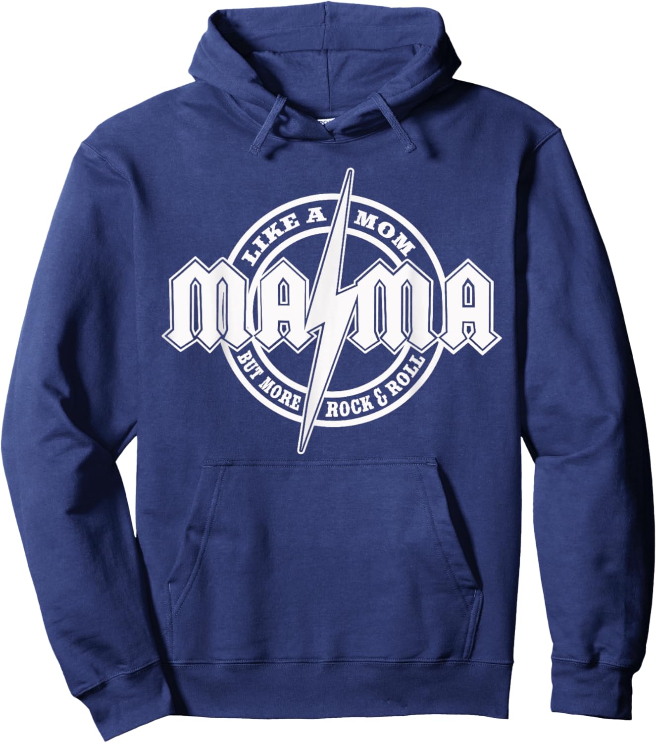 Hard Rock Mama - Mama Lightning Bolt Hoodie - Hoodie | Navy