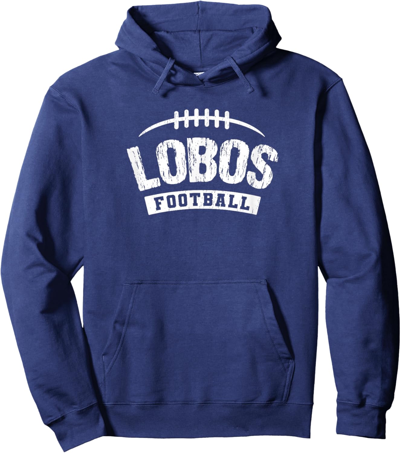 Lobos Little Elm Football Distressed HS Hoodie - Hoodie | Navy