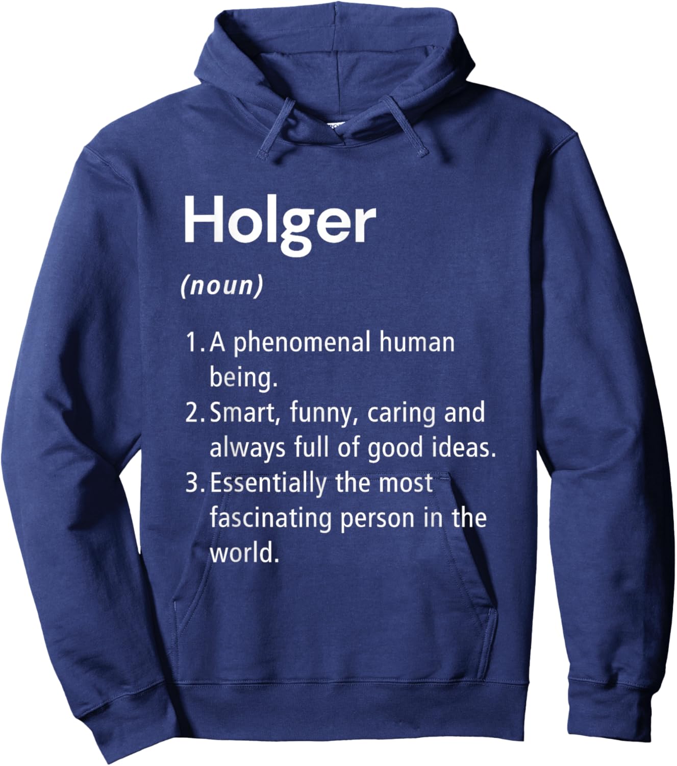 Holger Name Definition Dictionary Hoodie - Hoodie | Navy