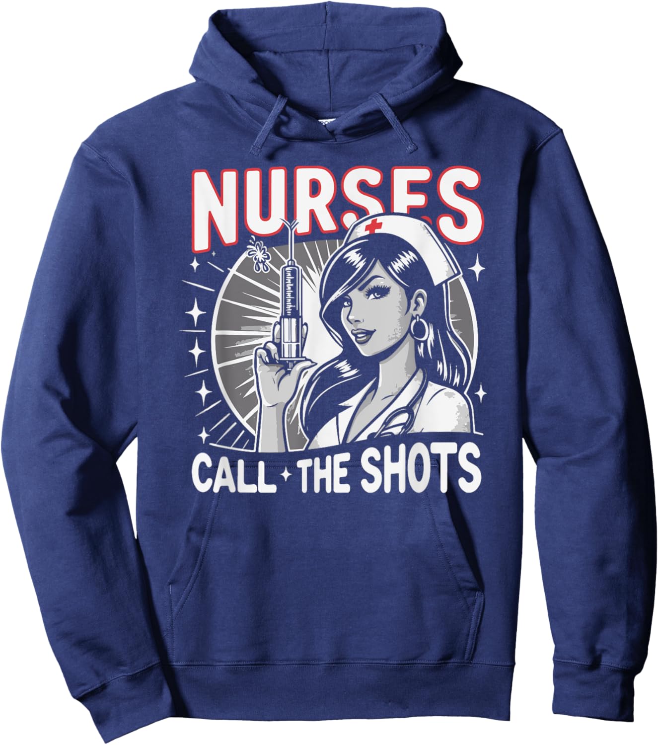 Nurses Call The Shots Nurse Hoodie - Hoodie | Navy