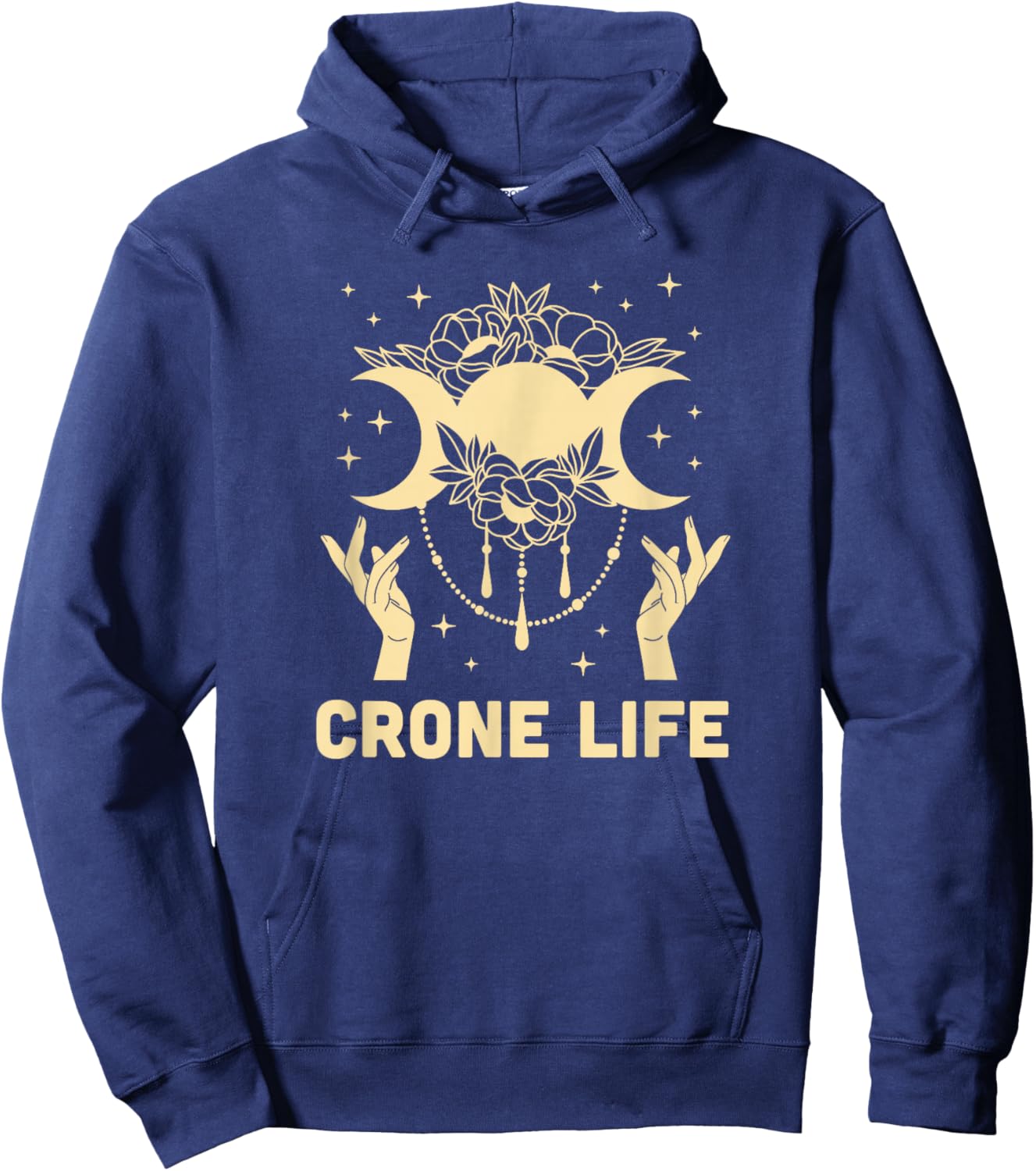 Crone Life Elder Woman Mystical Moon Goddess Hoodie - Hoodie | Navy