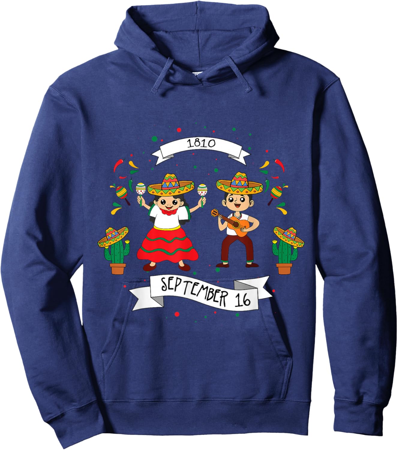 1810 September 16 Mexico Independence Mexican Hoodie - Hoodie | Navy