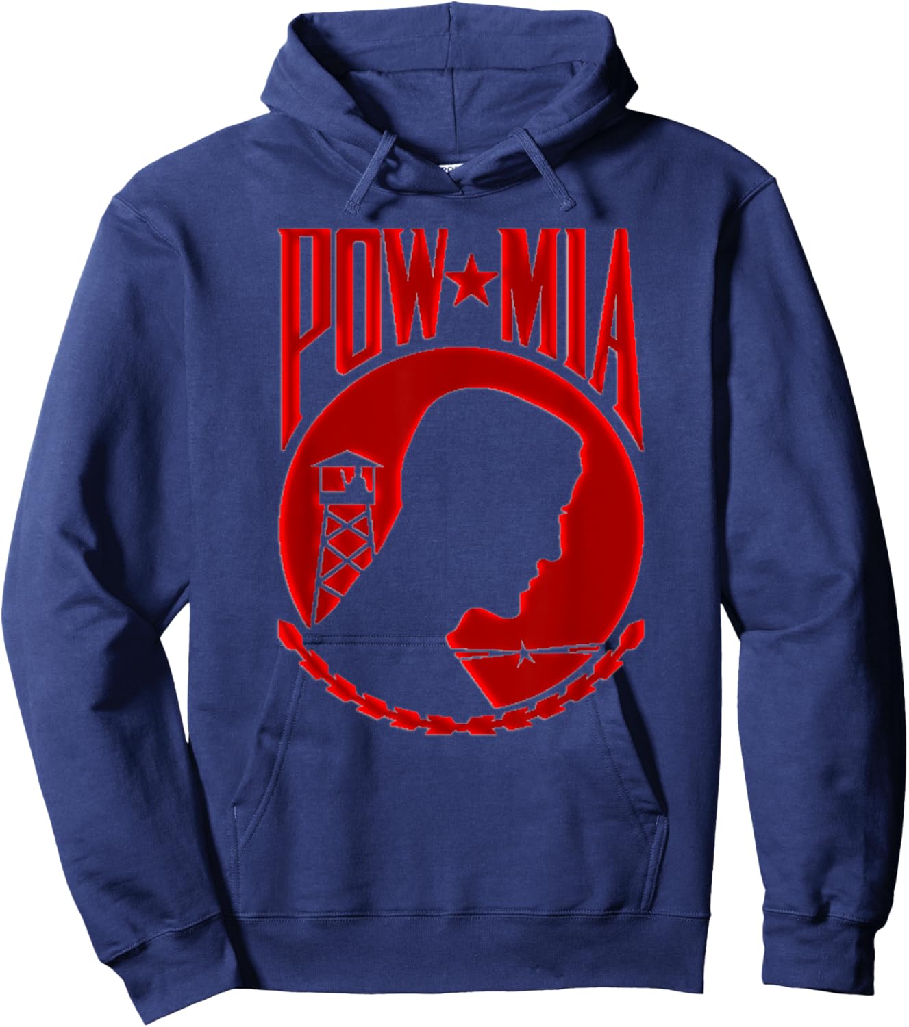 POW MIA Red Logo Hoodie - Hoodie | Navy