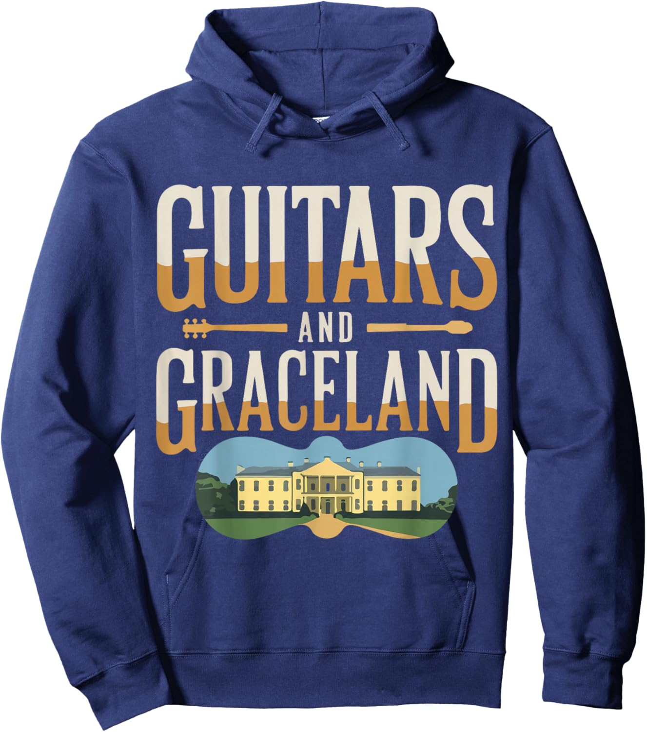 Memphis Guitar Graceland of Tennessee Hoodie - Hoodie | Navy