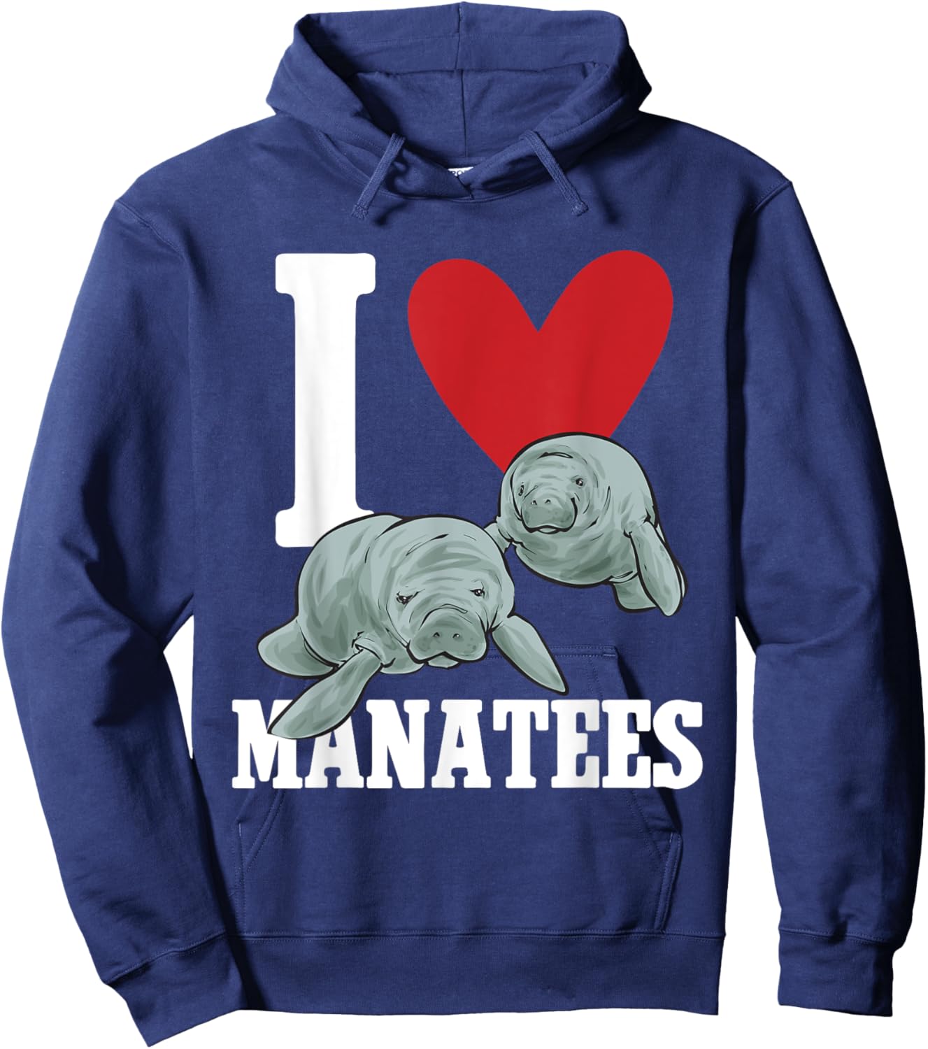 Manatee Sea Animal I Love Manatees Hoodie - Hoodie | Navy