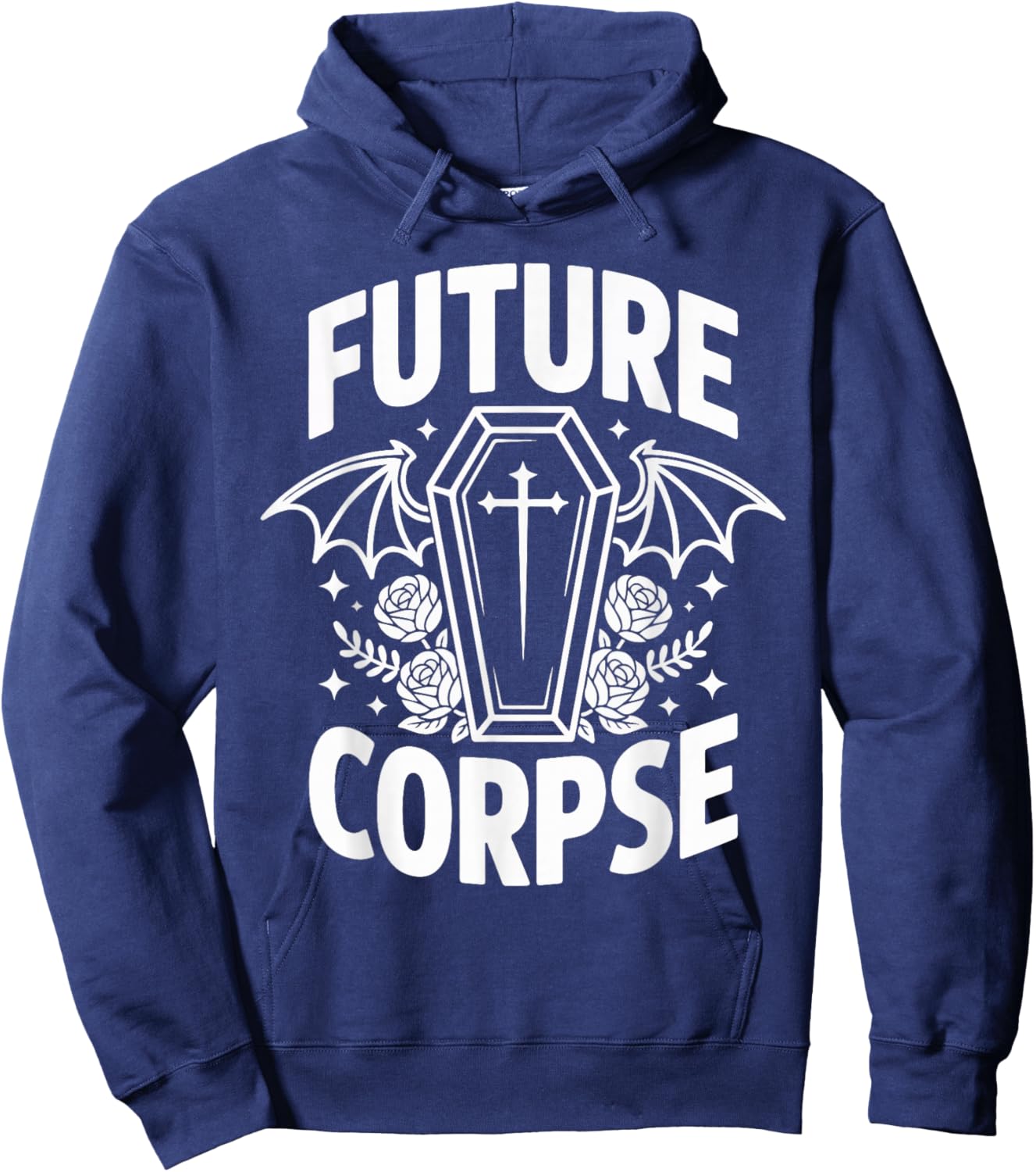 Future Corpse Funny Halloween Coffin Bats Hoodie - Hoodie | Navy