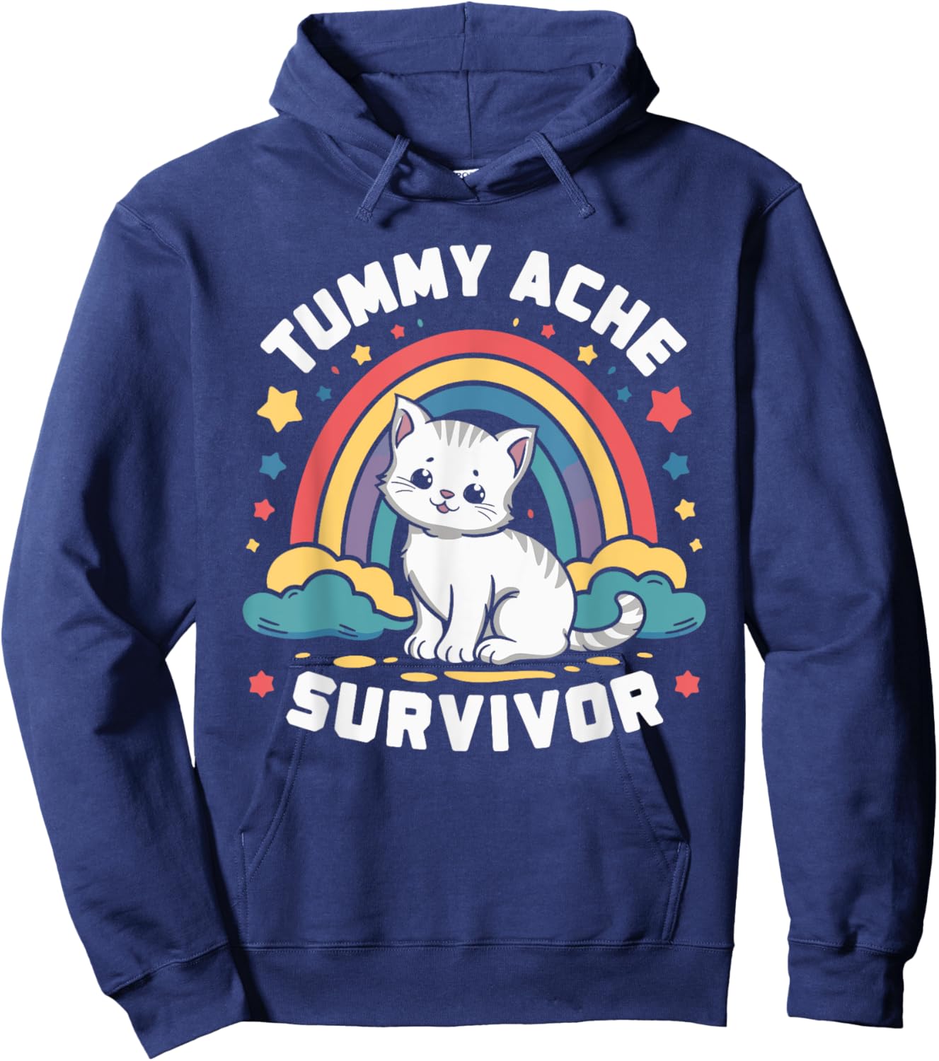 Tummy Ache Survivor Cat Hoodie - Hoodie | Navy