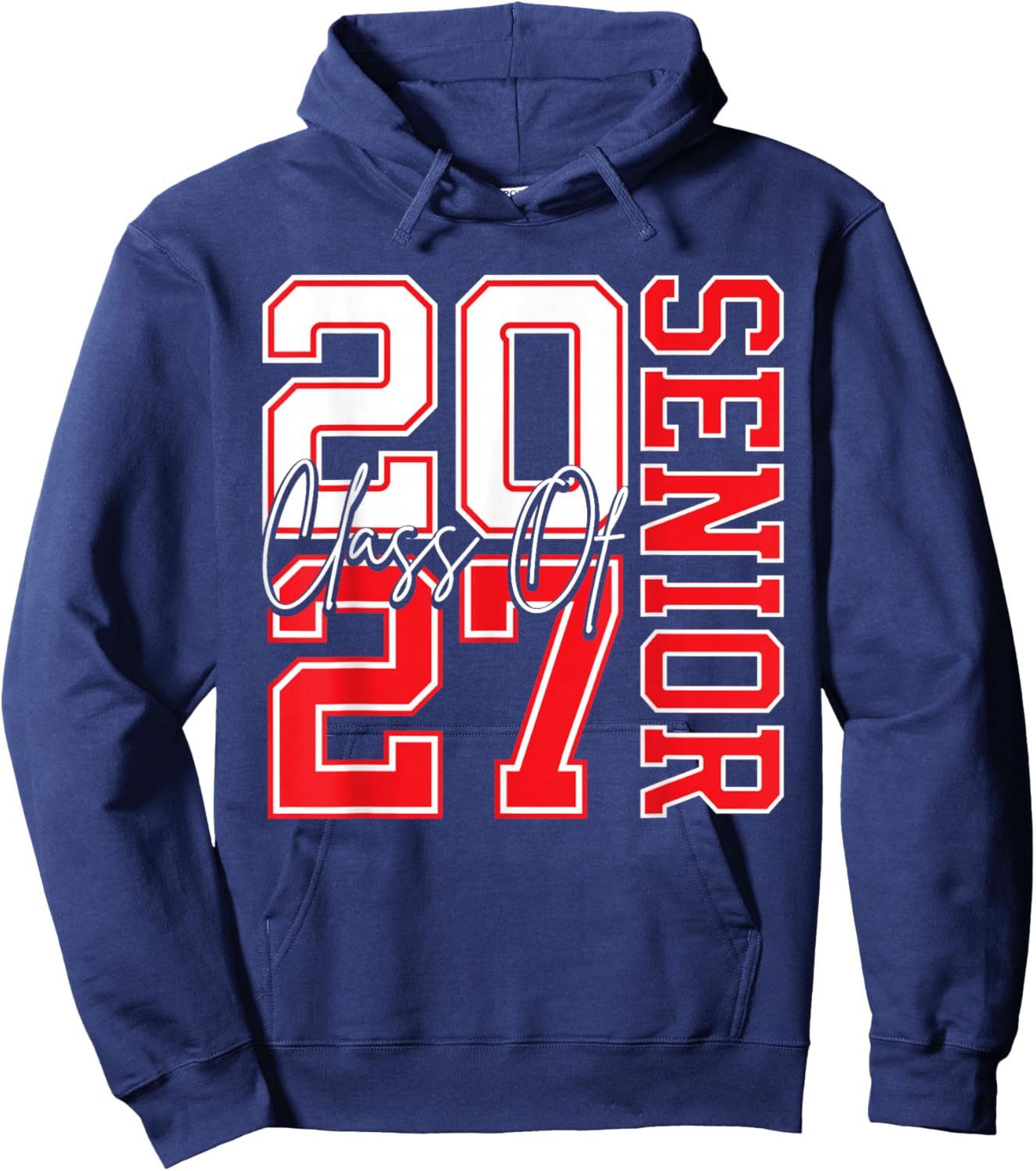 Senior Class 2027 Graduate red Hoodie - Hoodie | Navy