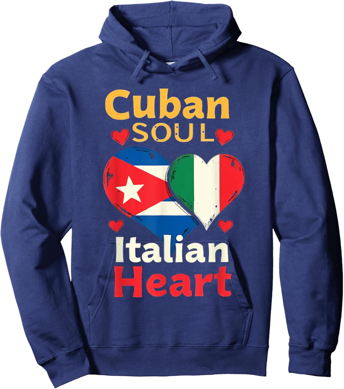 Half Cuban Half Italian Country Italy Flag Cuba Hoodie - Hoodie | Navy