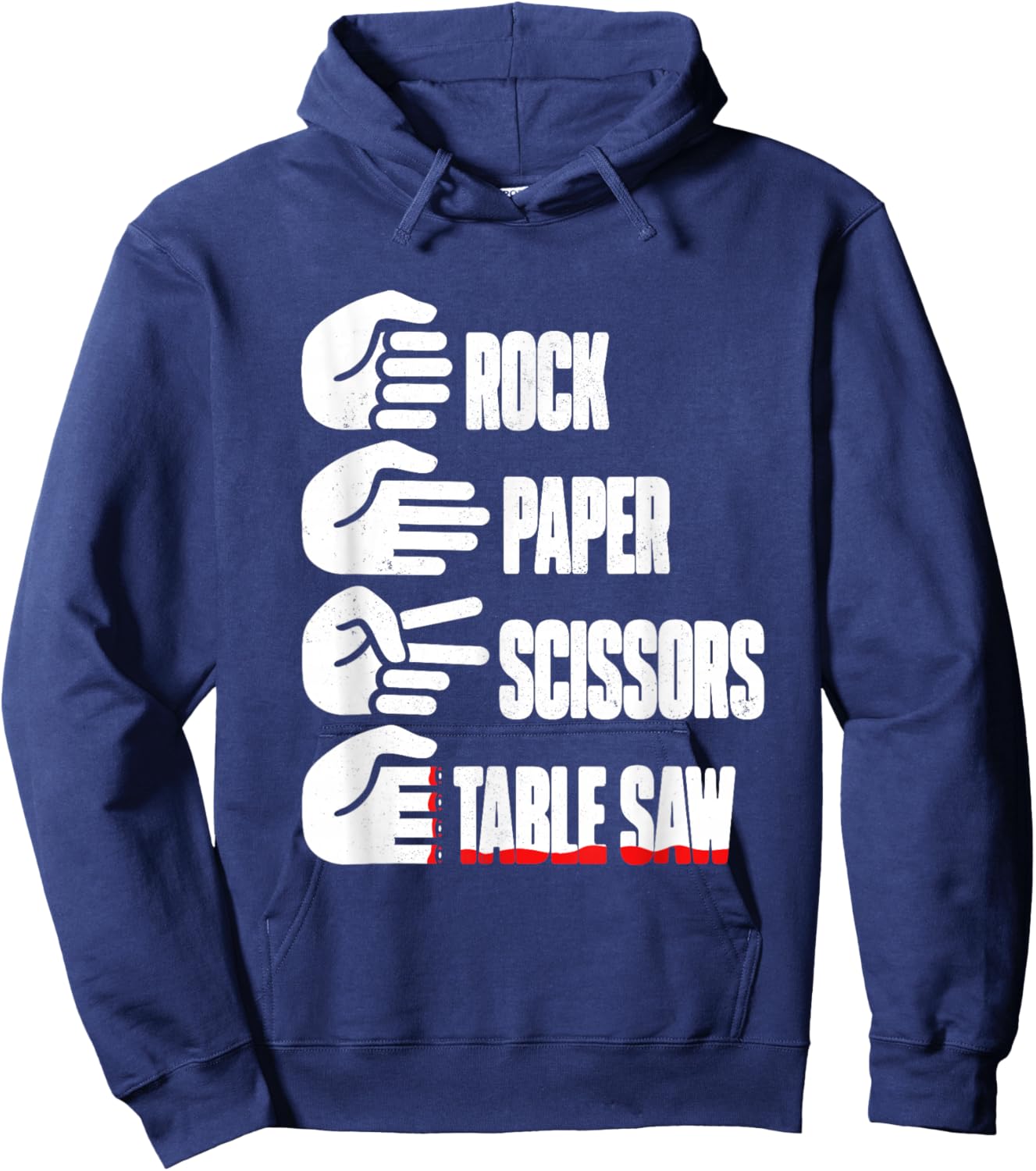 Funny Carpenter Rock Paper Scissors Table Saw Hoodie - Hoodie | Navy