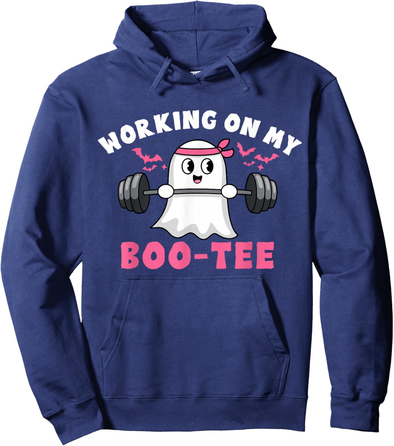 Working on My Boo Halloween Dead Lift Ghost Gym Hoodie - Hoodie | Navy