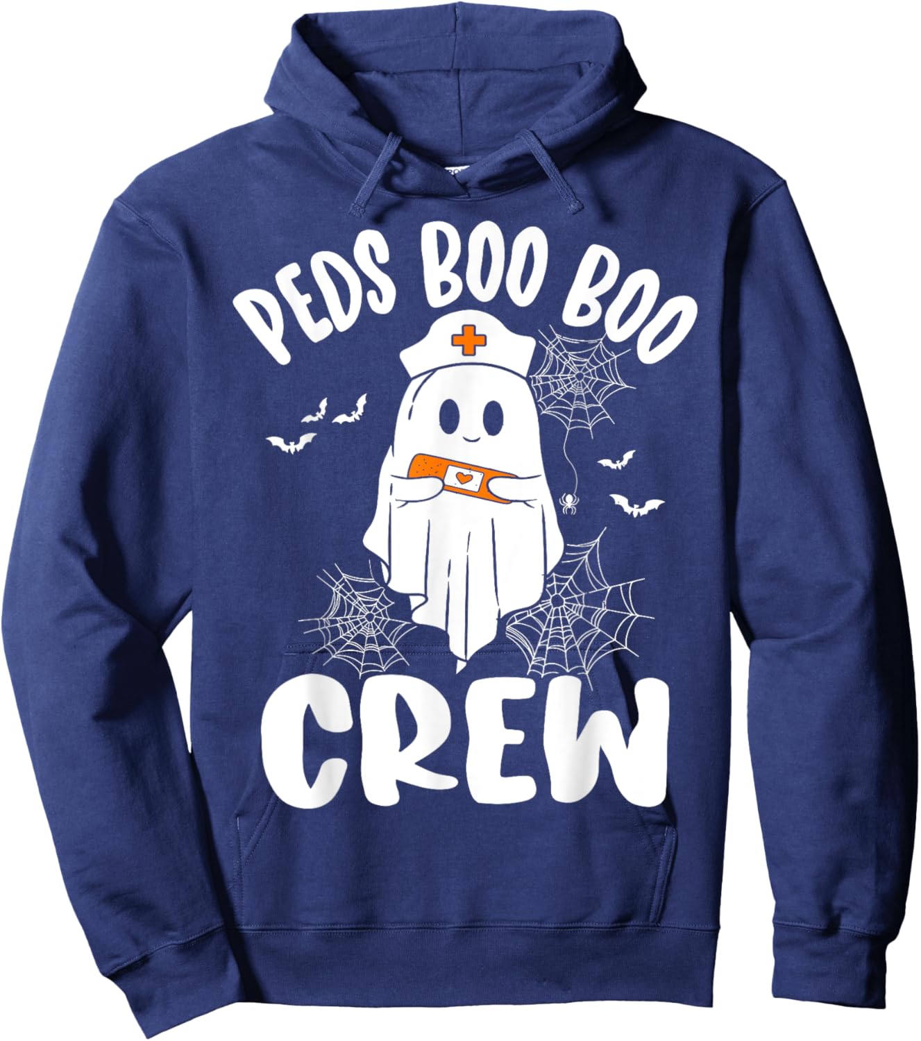 Peds Nurse Boo Crew Nurse Ghost Funny Halloween Hoodie - Hoodie | Navy