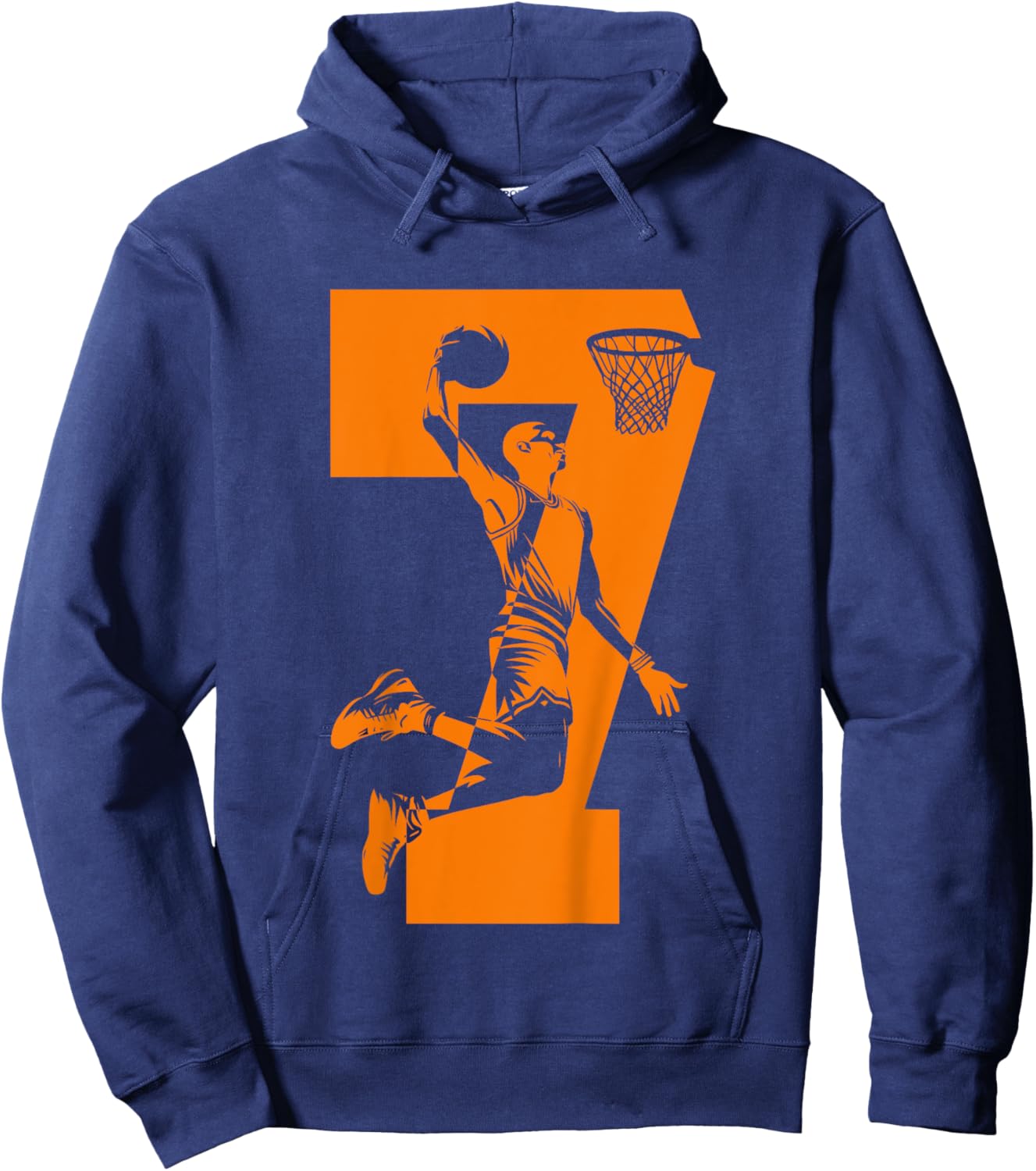 Kids NUMBER 7 BASKETBALL 7TH BIRTHDAY Hoodie - Hoodie | Navy