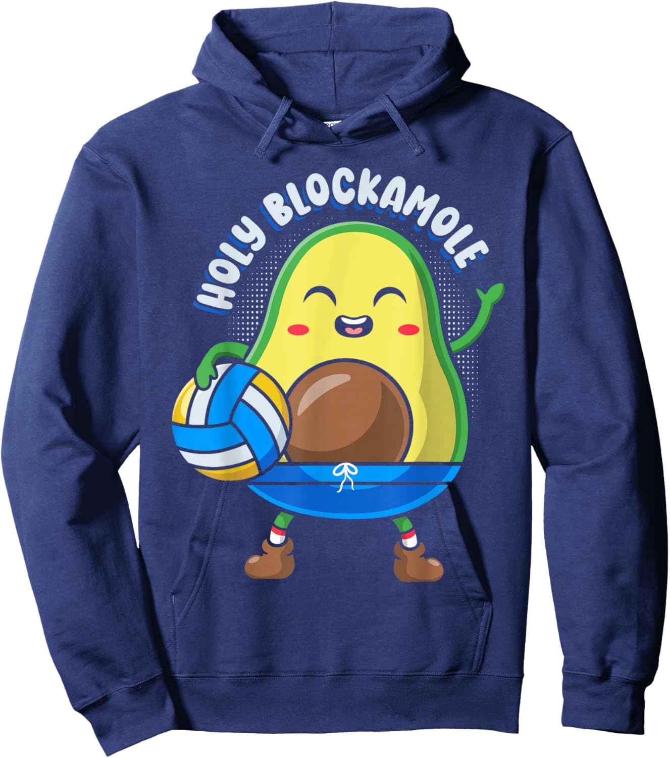Funny Volleyball Avocado Lover Holy Blockamole Hoodie - Hoodie | Navy