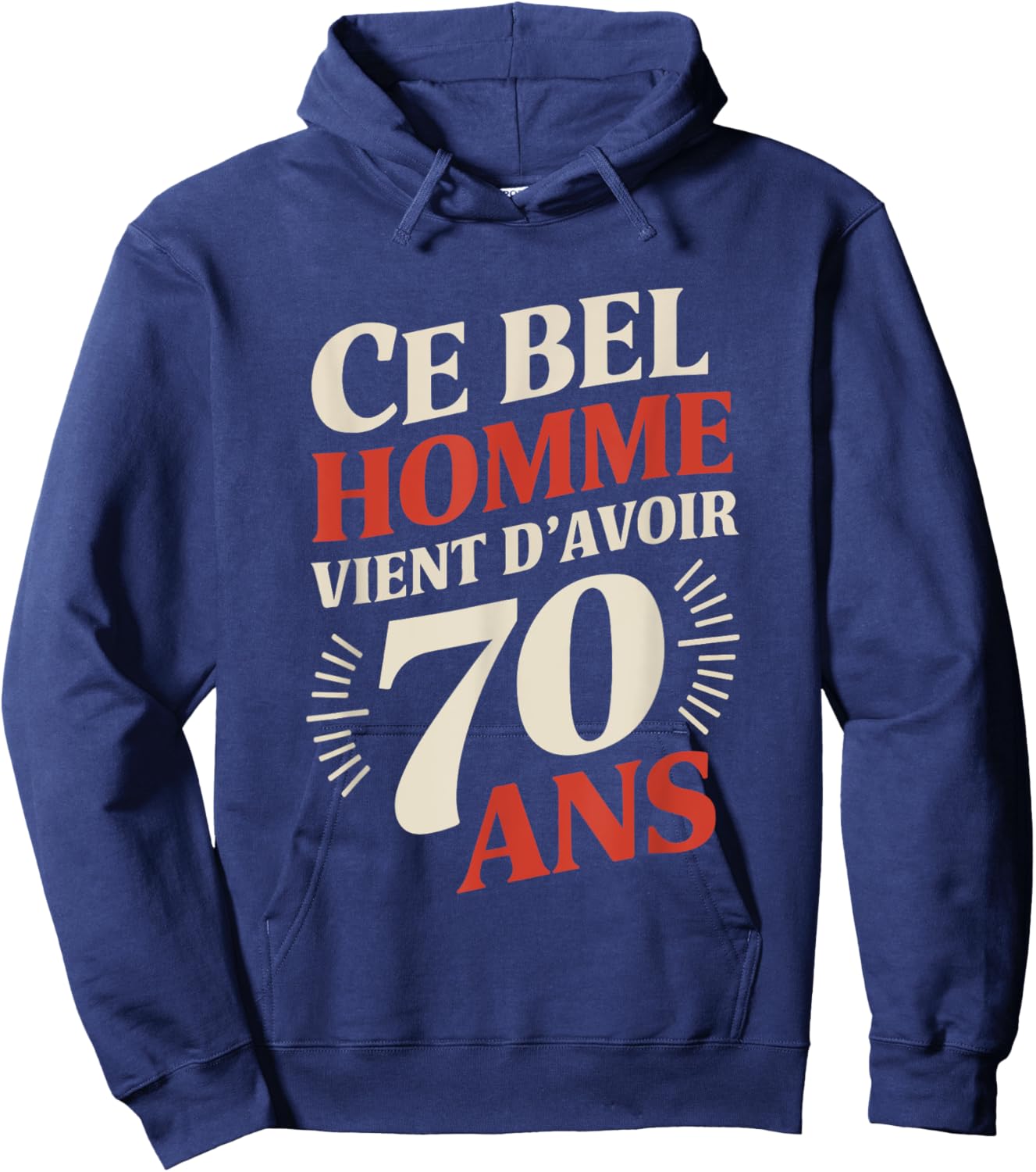 70th Birthday Man Funny Gift Funny , Black, S Hoodie - Hoodie | Navy