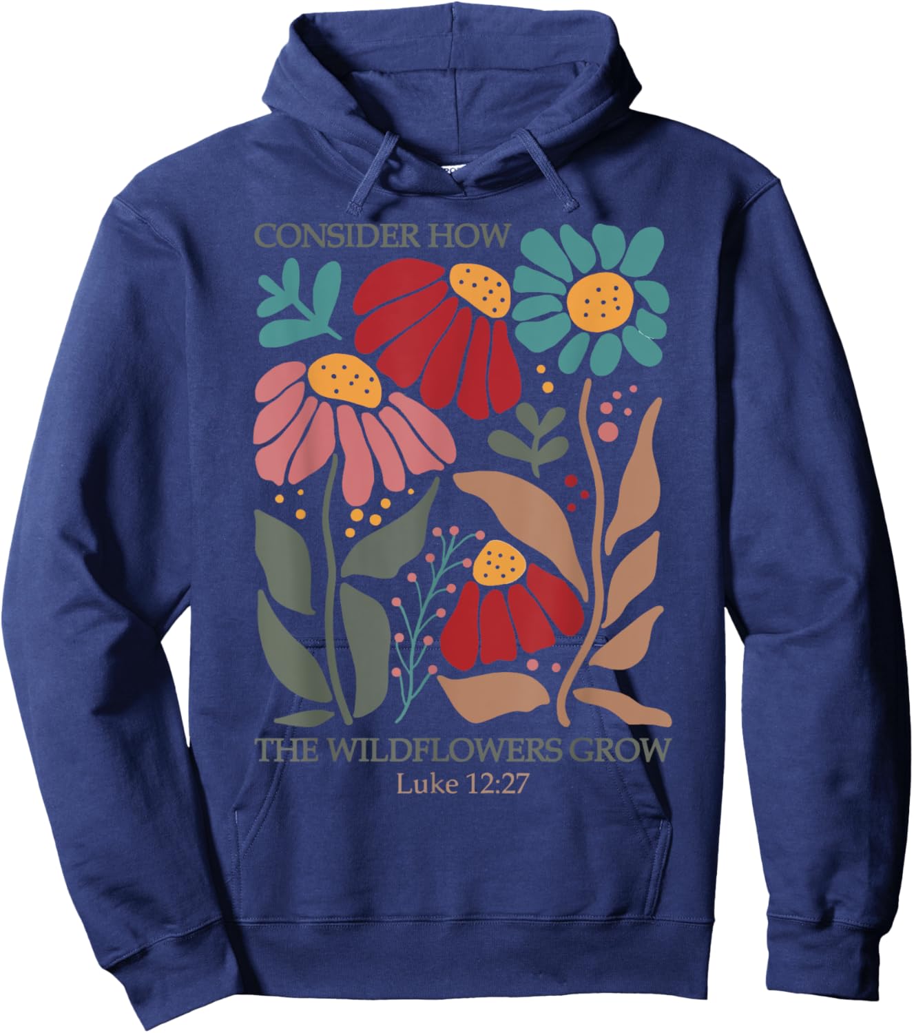 Consider How the Wildflowers Grow Hoodie - Hoodie | Navy
