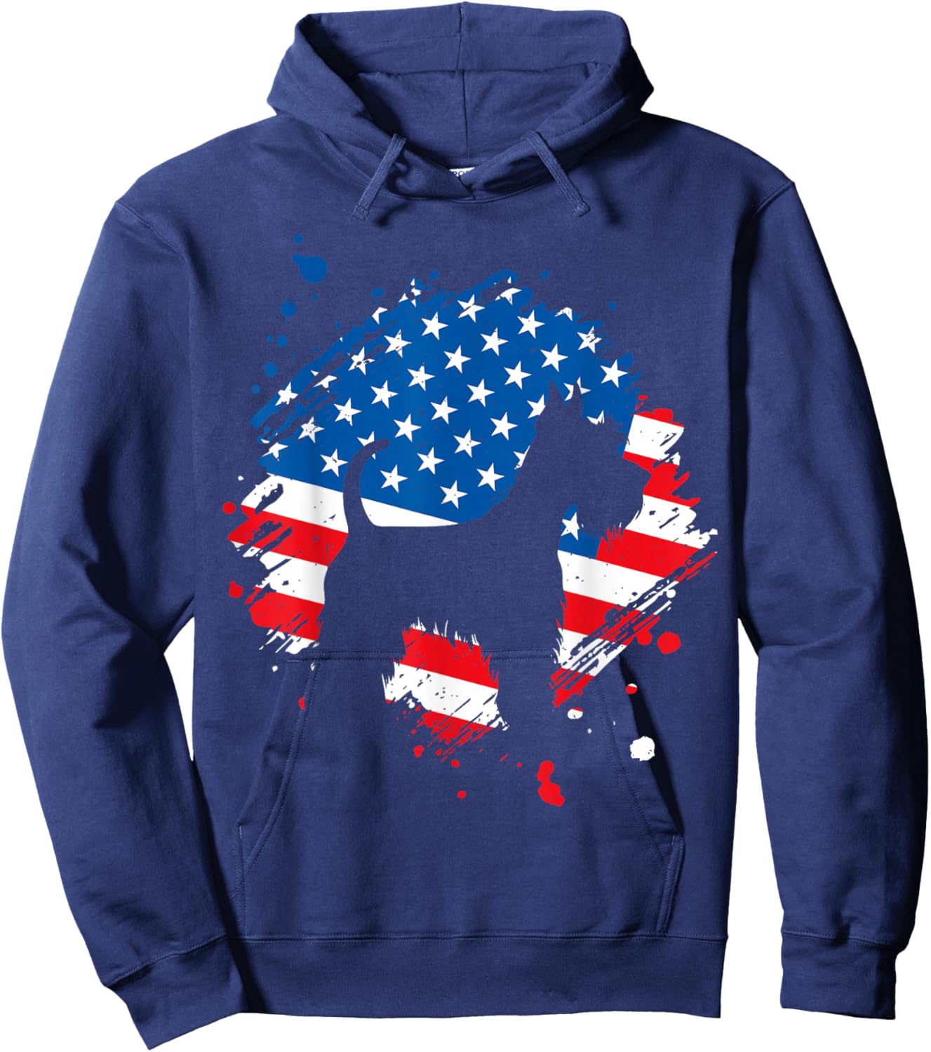 Schnauzer American Flag Hoodie - Hoodie | Navy