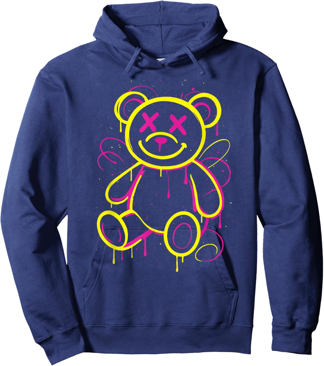 Bear Hip Hop Cartoon Graffiti Artist Street Art Hoodie - Hoodie | Navy