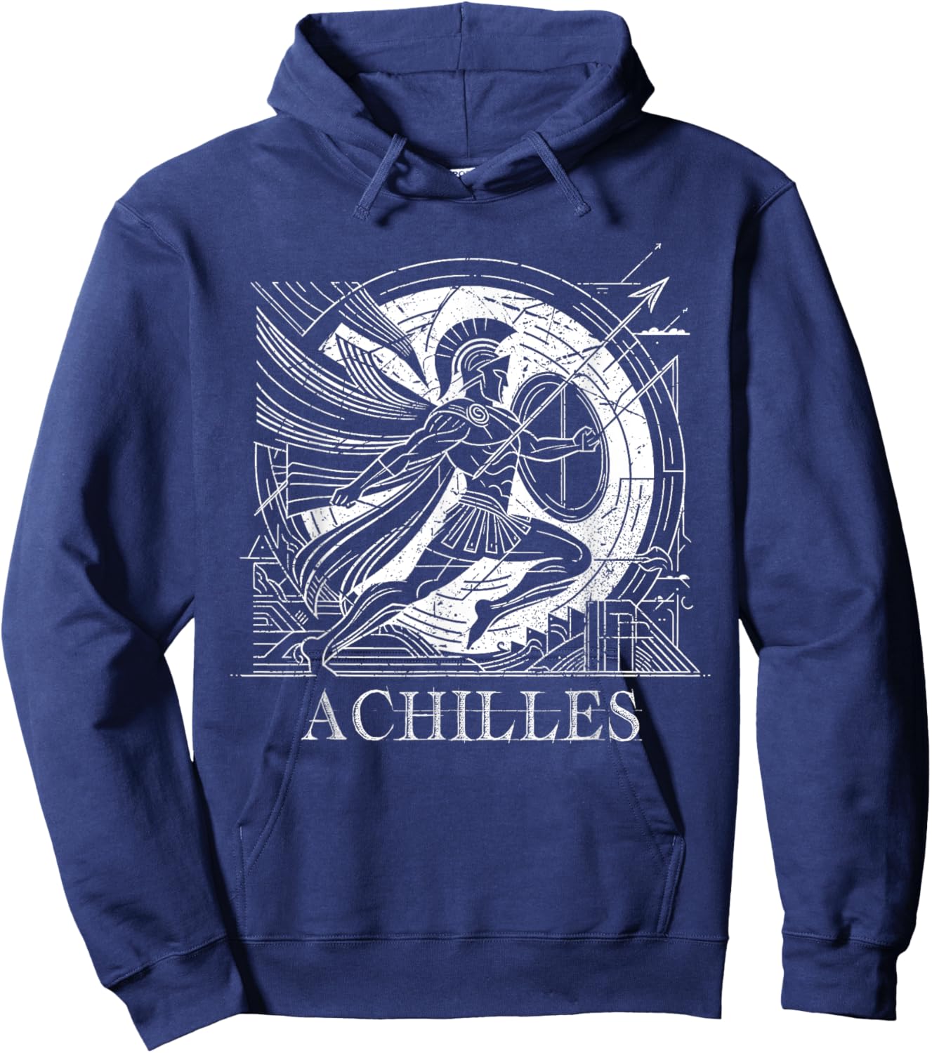 Achilles Greek Mythology, geometrical lines Hoodie - Hoodie | Navy