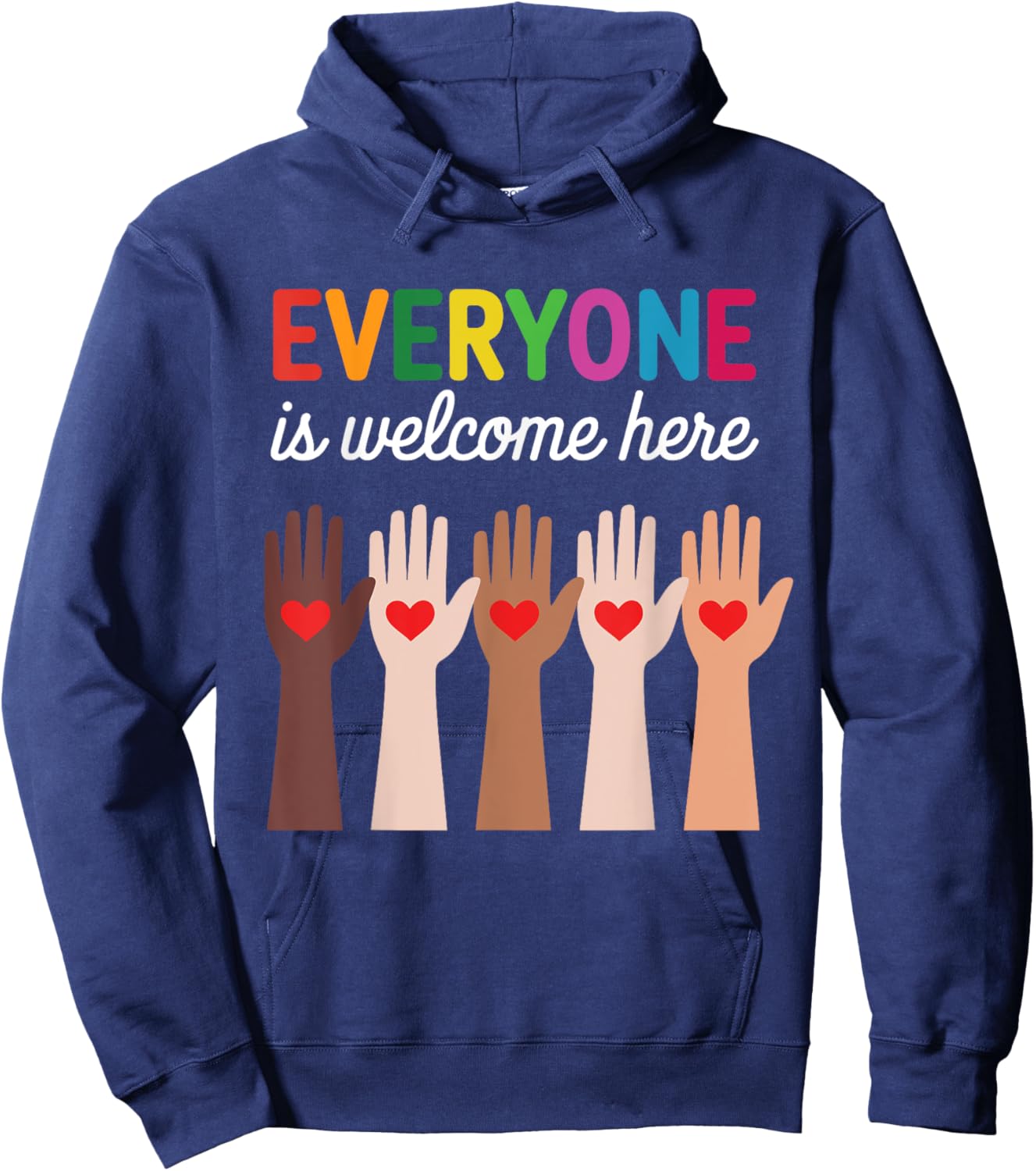 Everyone Is Welcome Here Idaho Teacher Hoodie - Hoodie | Navy