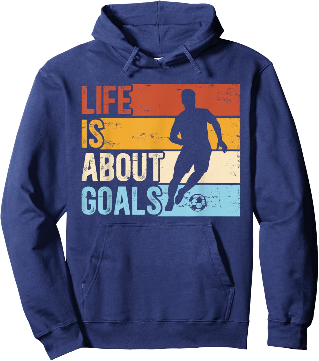 Soccer Funny Life Is About Goals Boys Hoodie - Hoodie | Navy
