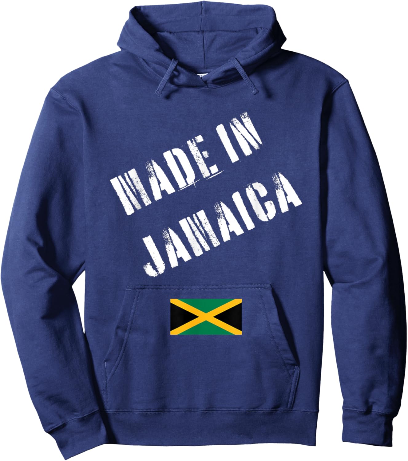 Made in Jamaica with Flag Funny Hoodie - Hoodie | Navy