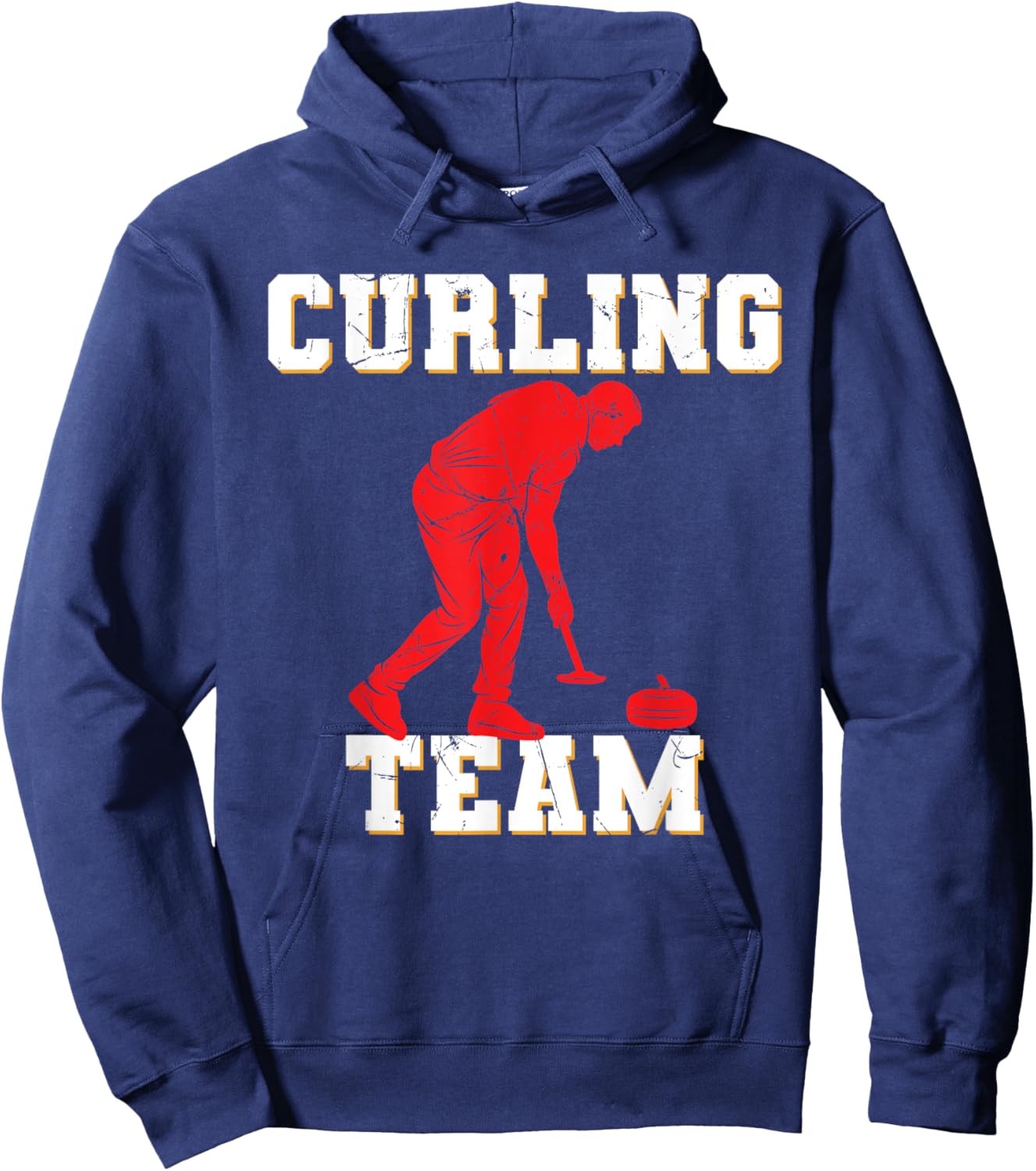 Curling Player Winter Sports Hoodie - Hoodie | Navy
